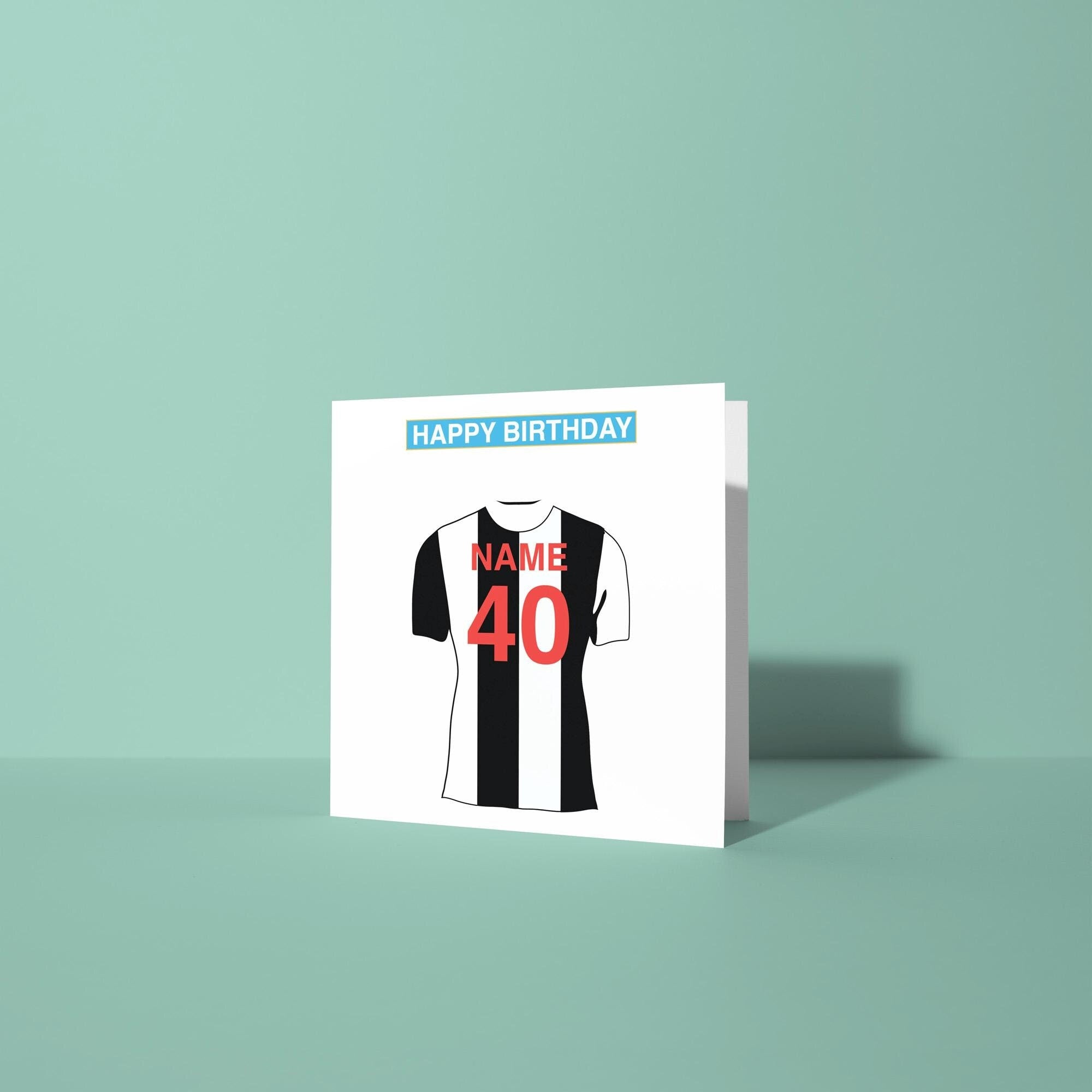 Newcastle United Themed Personalised Birthday Card