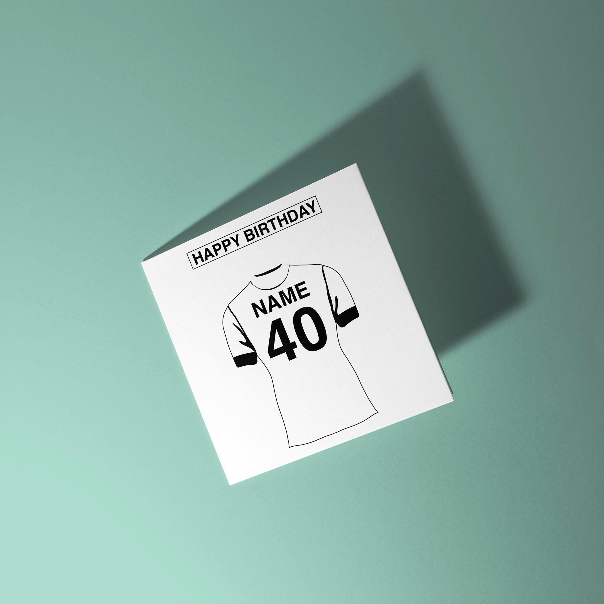 Derby County F.C. Themed Personalised Birthday Card