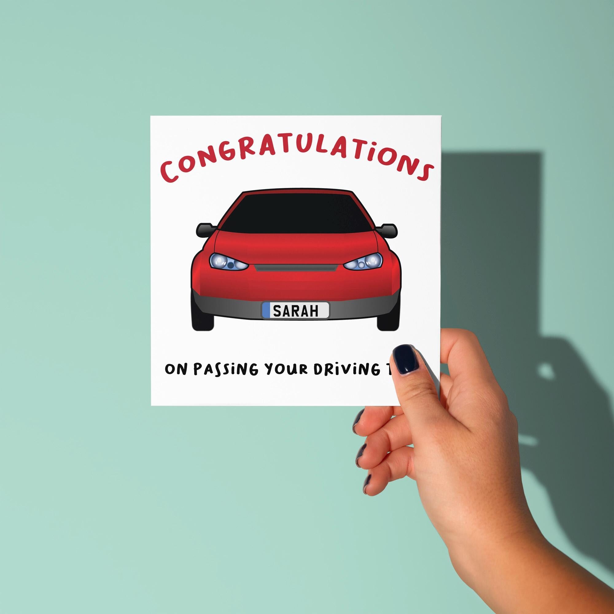 Congratulations Personalised Licence Plate - Congratulations On Passing Your Driving Test Card