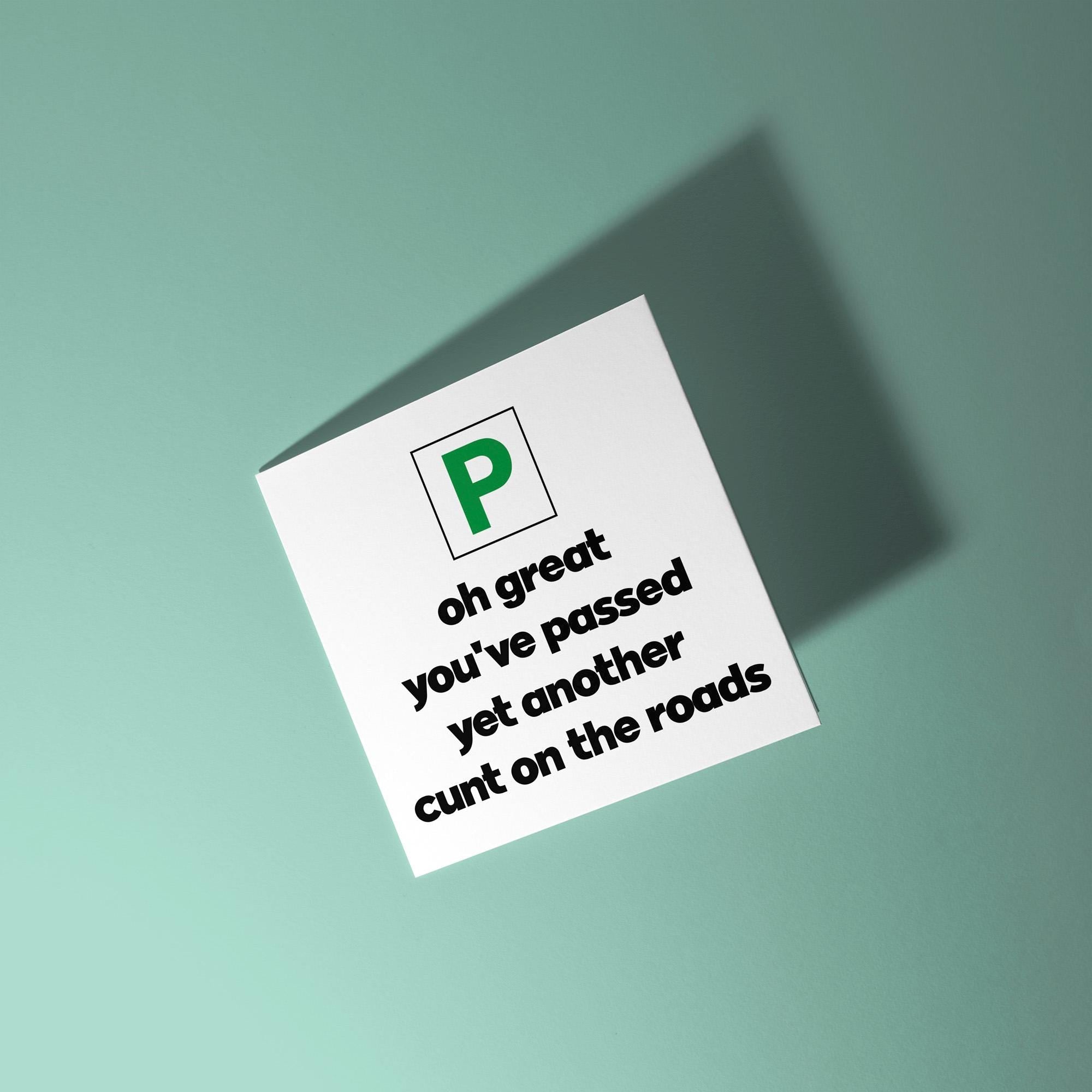 Yet Another Cunt On The Roads - Congratulations On Passing Your Driving Test Card