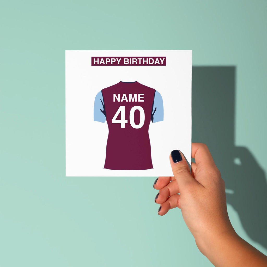 Aston Villa Themed Personalised Birthday Card