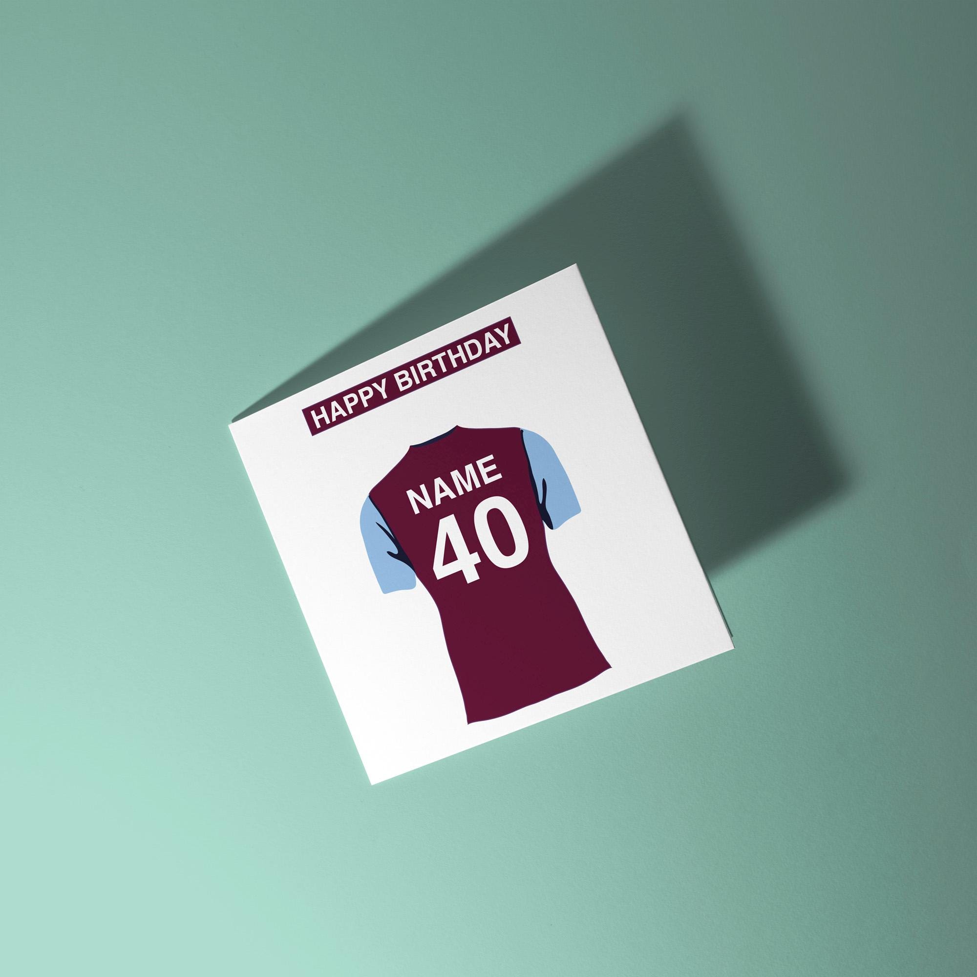 Aston Villa Themed Personalised Birthday Card