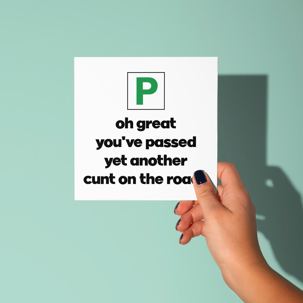 Yet Another Cunt On The Roads - Congratulations On Passing Your Driving Test Card