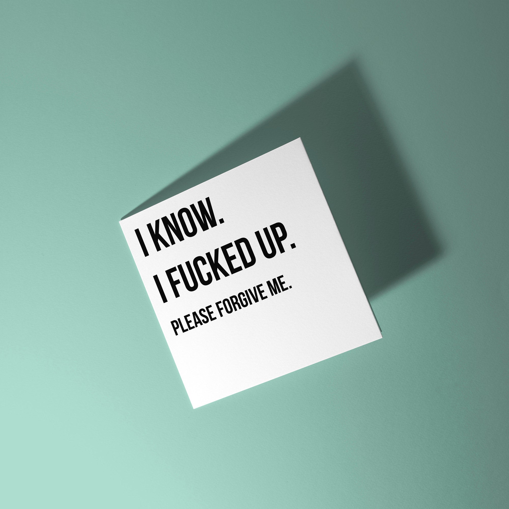 I Know I Fucked Up Card - Sorry Card