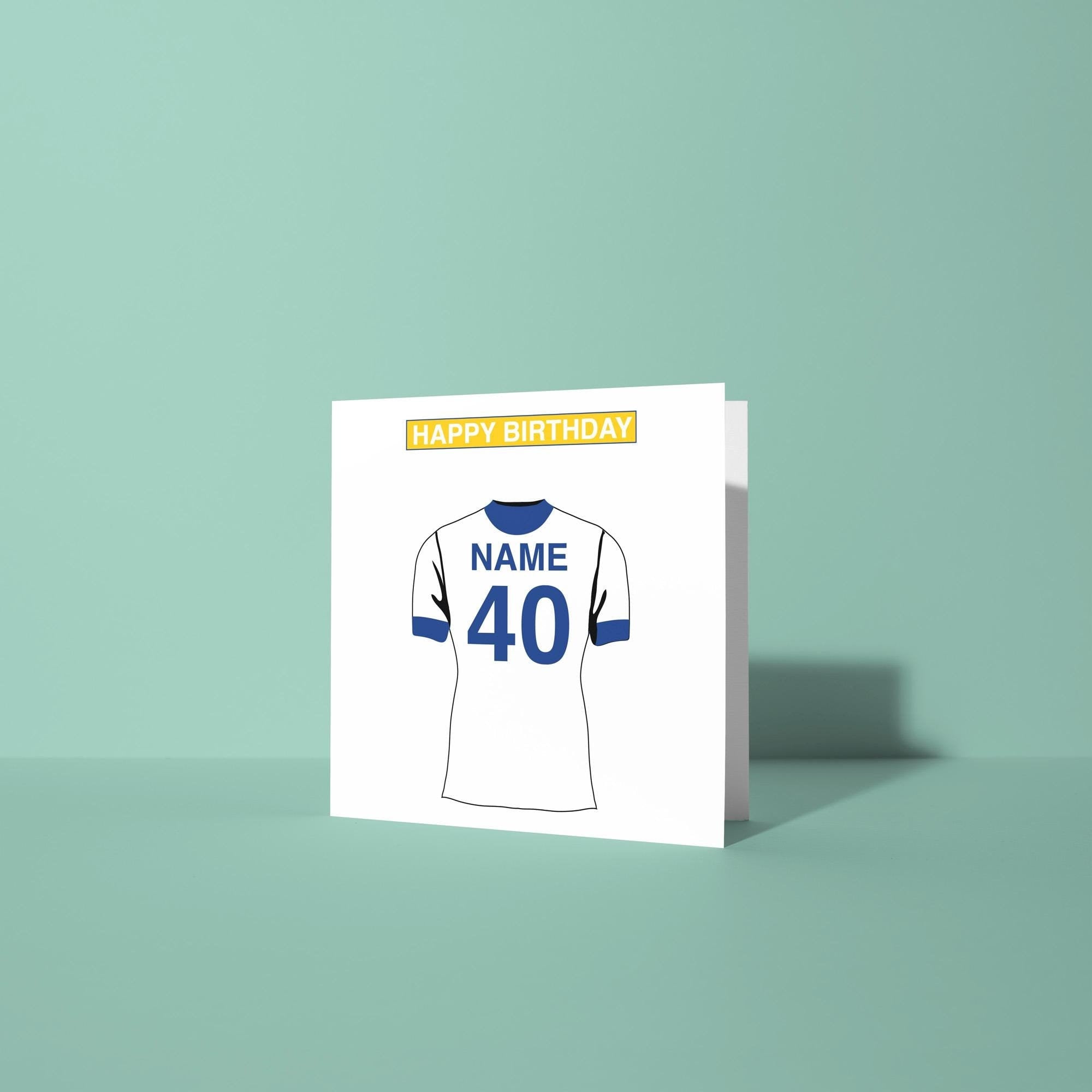 Leeds United Themed Personalised Birthday Card