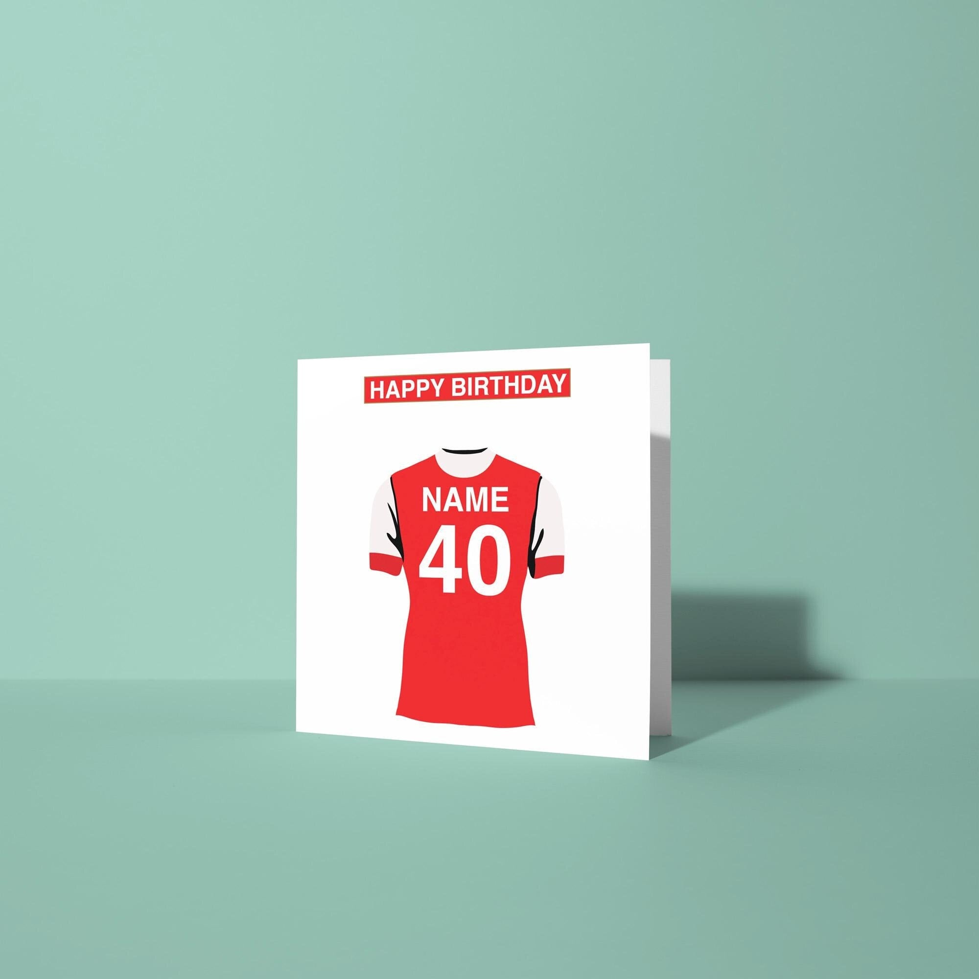 Arsenal Themed Personalised Birthday Card