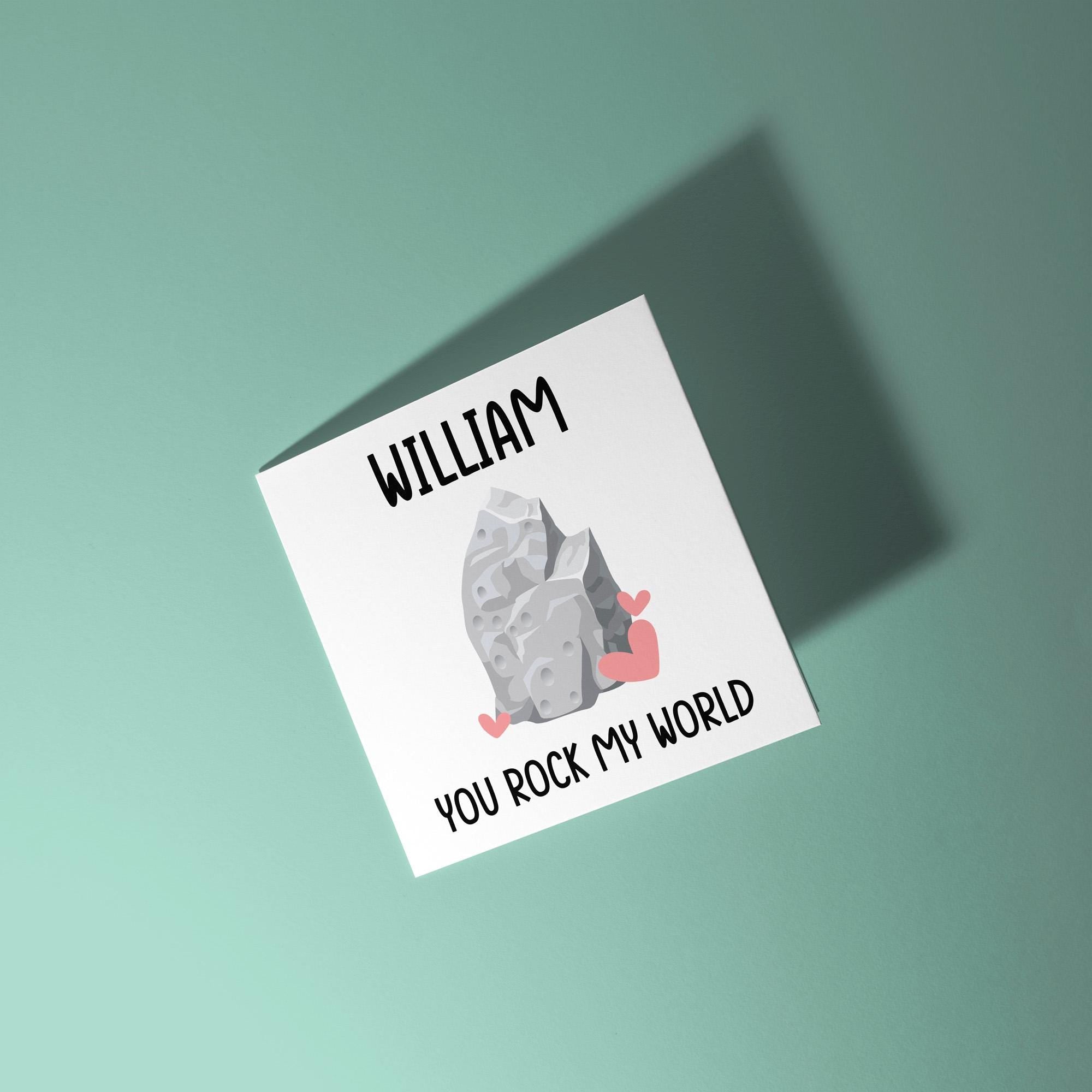 Personalised You Rock My World - Anniversary & Valentine's Day Card