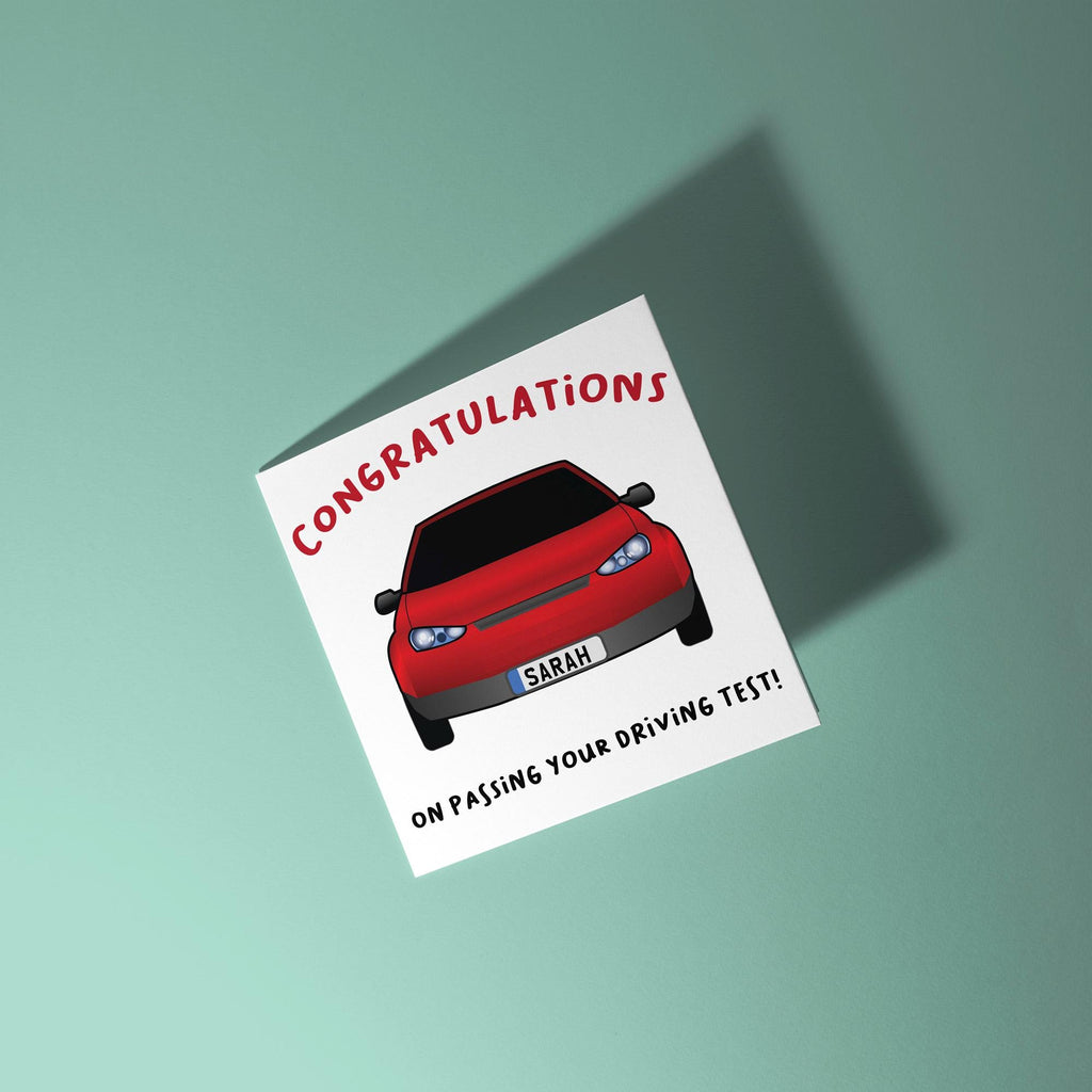 Congratulations Personalised Licence Plate - Congratulations On Passing Your Driving Test Card