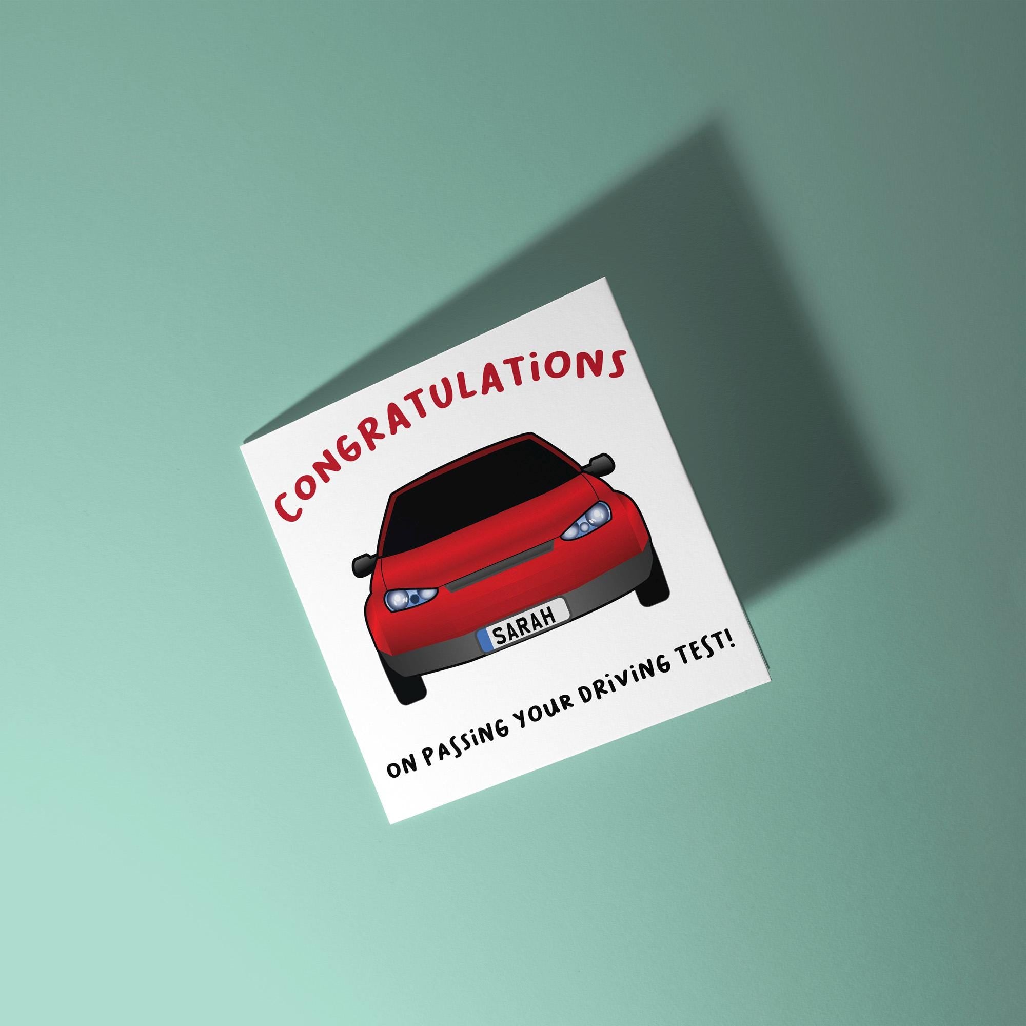 Congratulations Personalised Licence Plate - Congratulations On Passing Your Driving Test Card