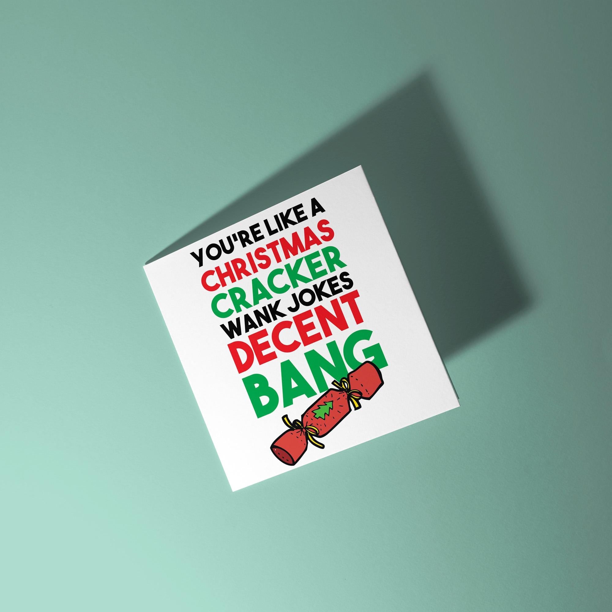 Wank Jokes Decent Bang - Christmas Card for Partner
