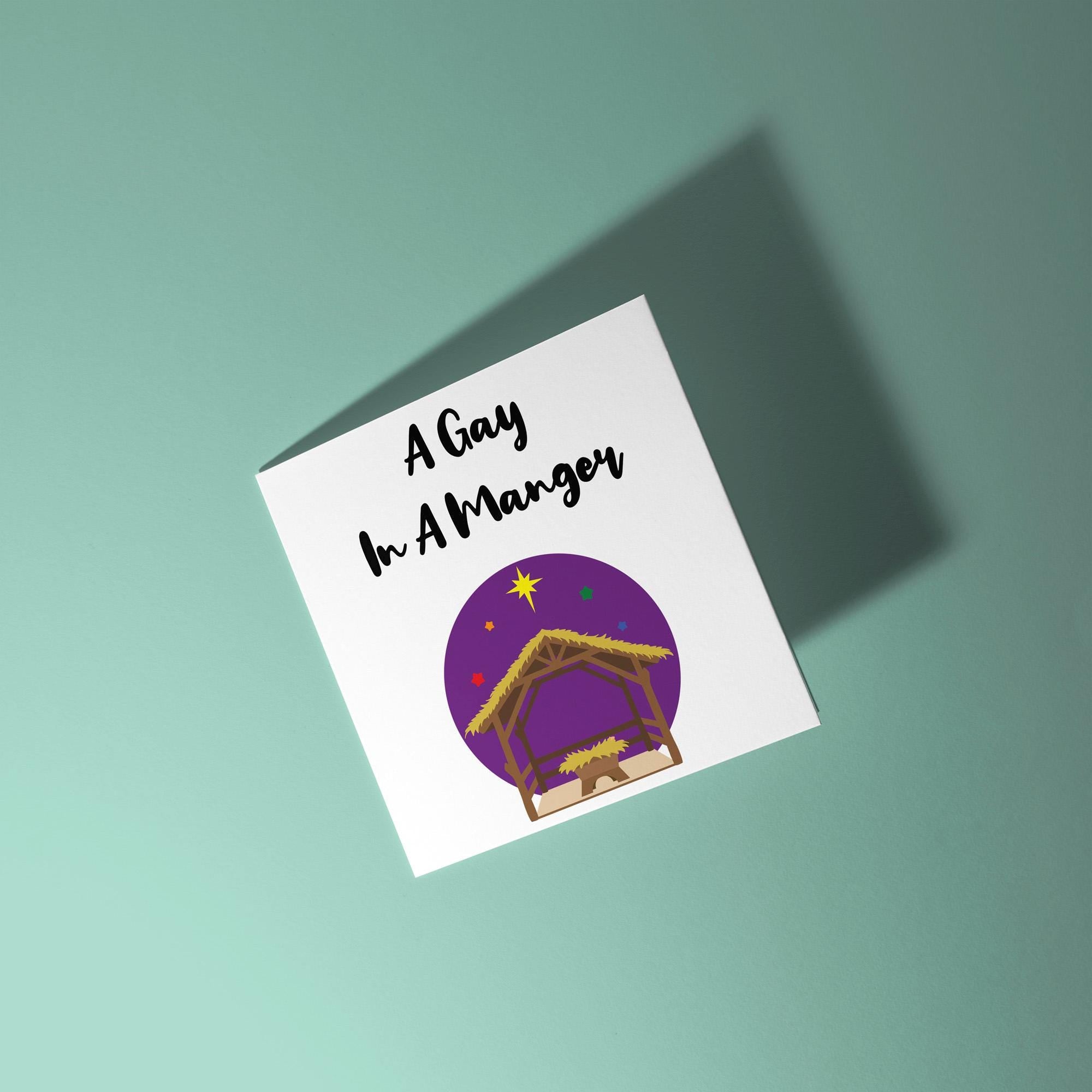 A Gay In A Manger - LGTBQ Christmas Card
