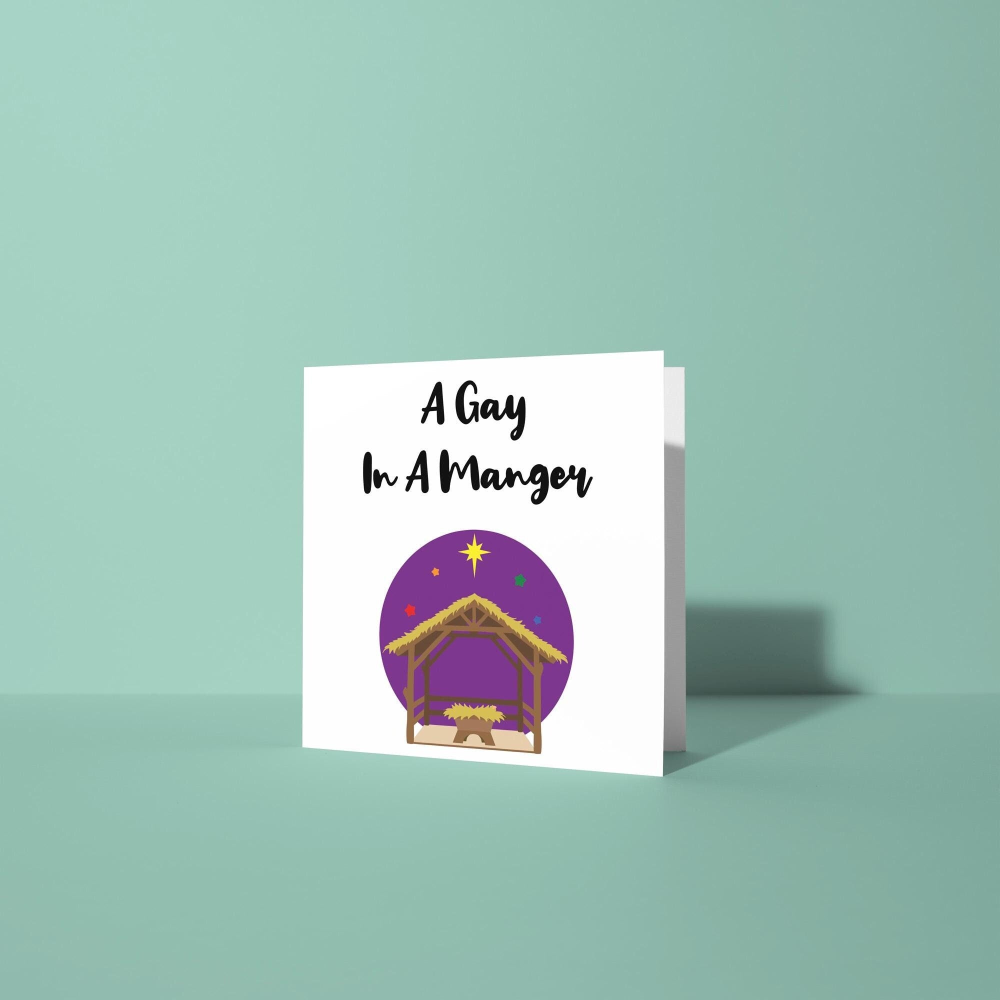 A Gay In A Manger - LGTBQ Christmas Card