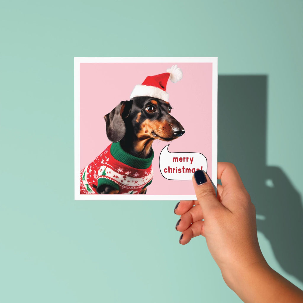 Sausage Dog Merry Christmas - Christmas Card