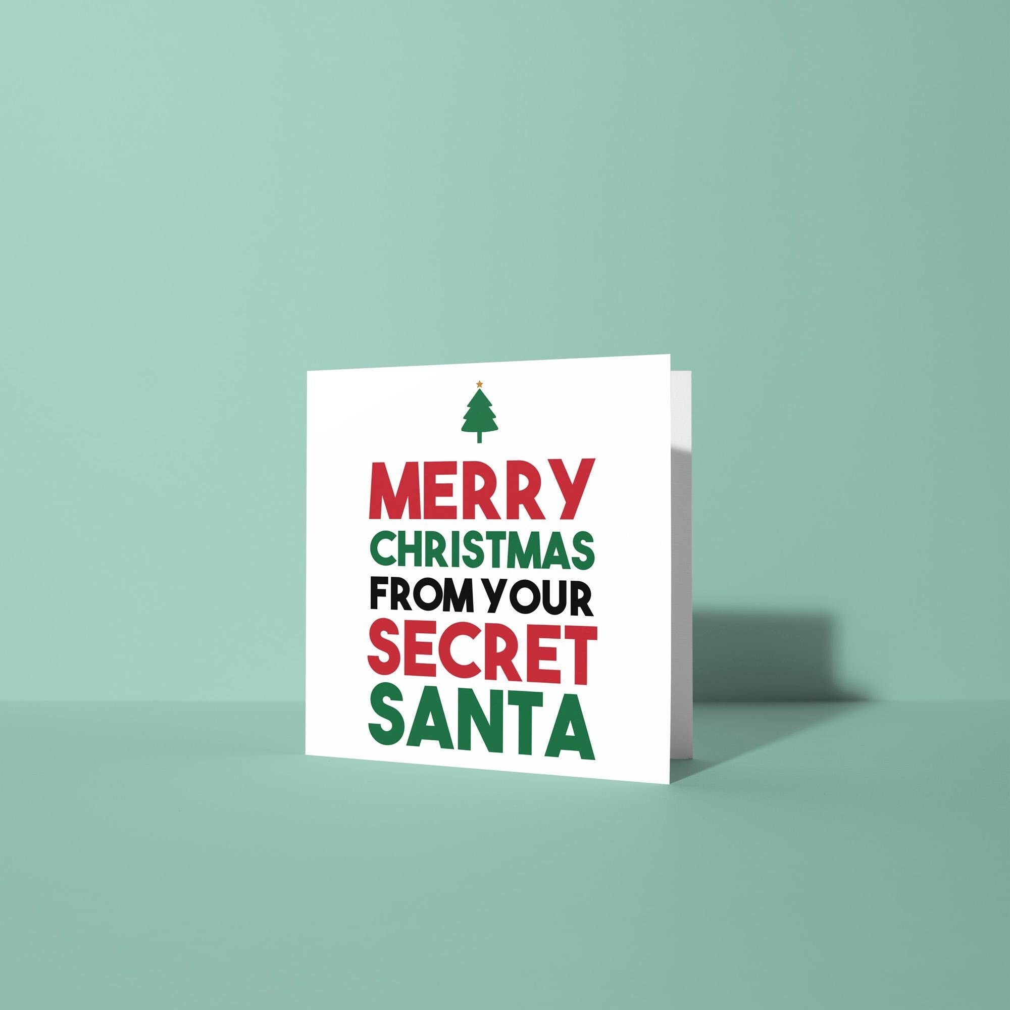Merry Christmas From Your Secret Santa - Secret Santa Christmas Card