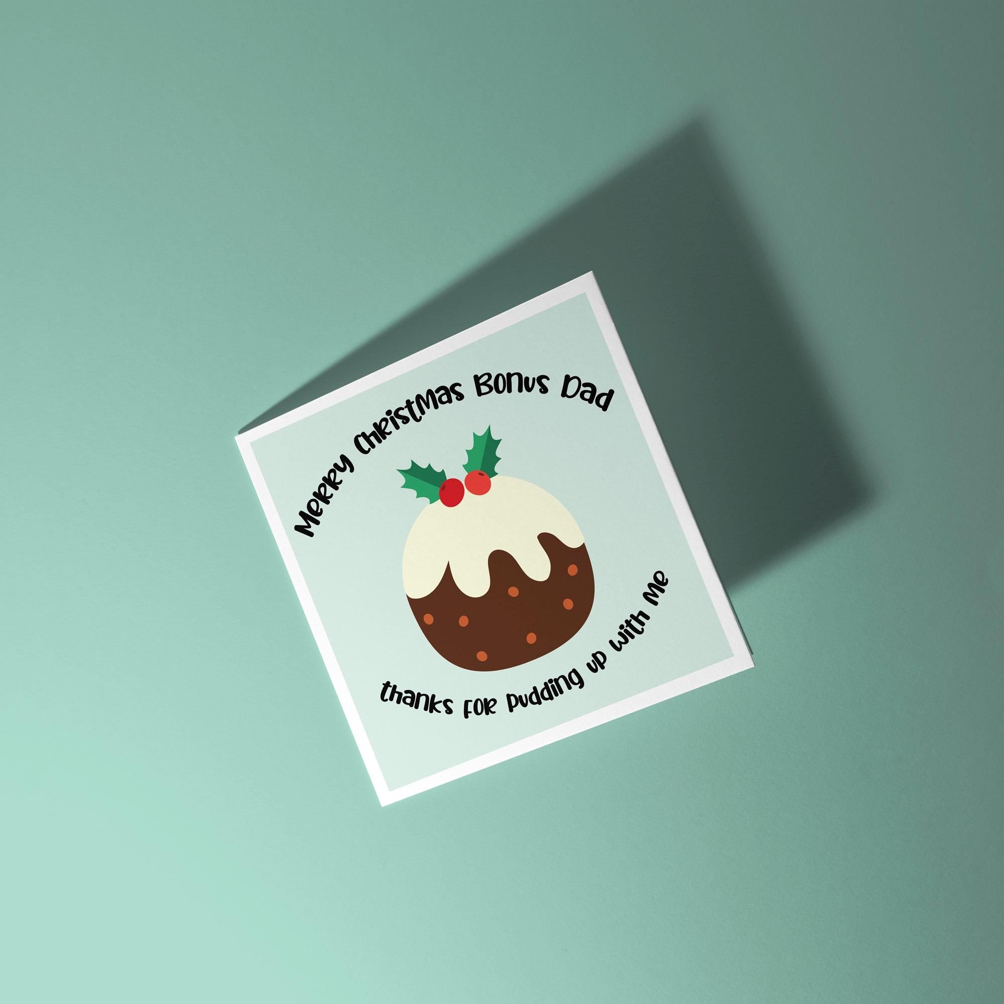 Merry Christmas Bonus Dad - Christmas Card for Step Dad