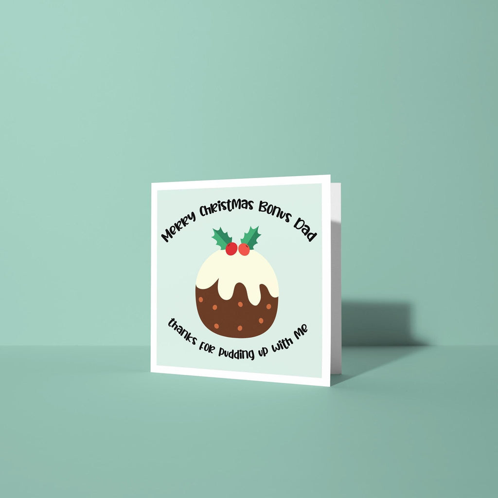 Merry Christmas Bonus Dad - Christmas Card for Step Dad