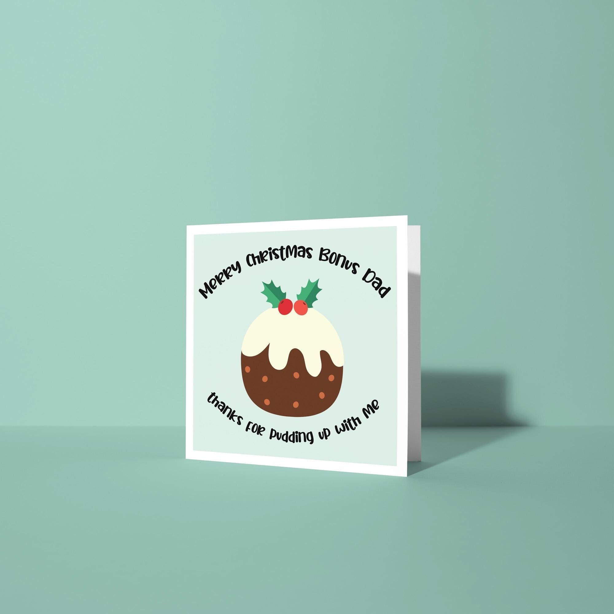 Merry Christmas Bonus Dad - Christmas Card for Step Dad