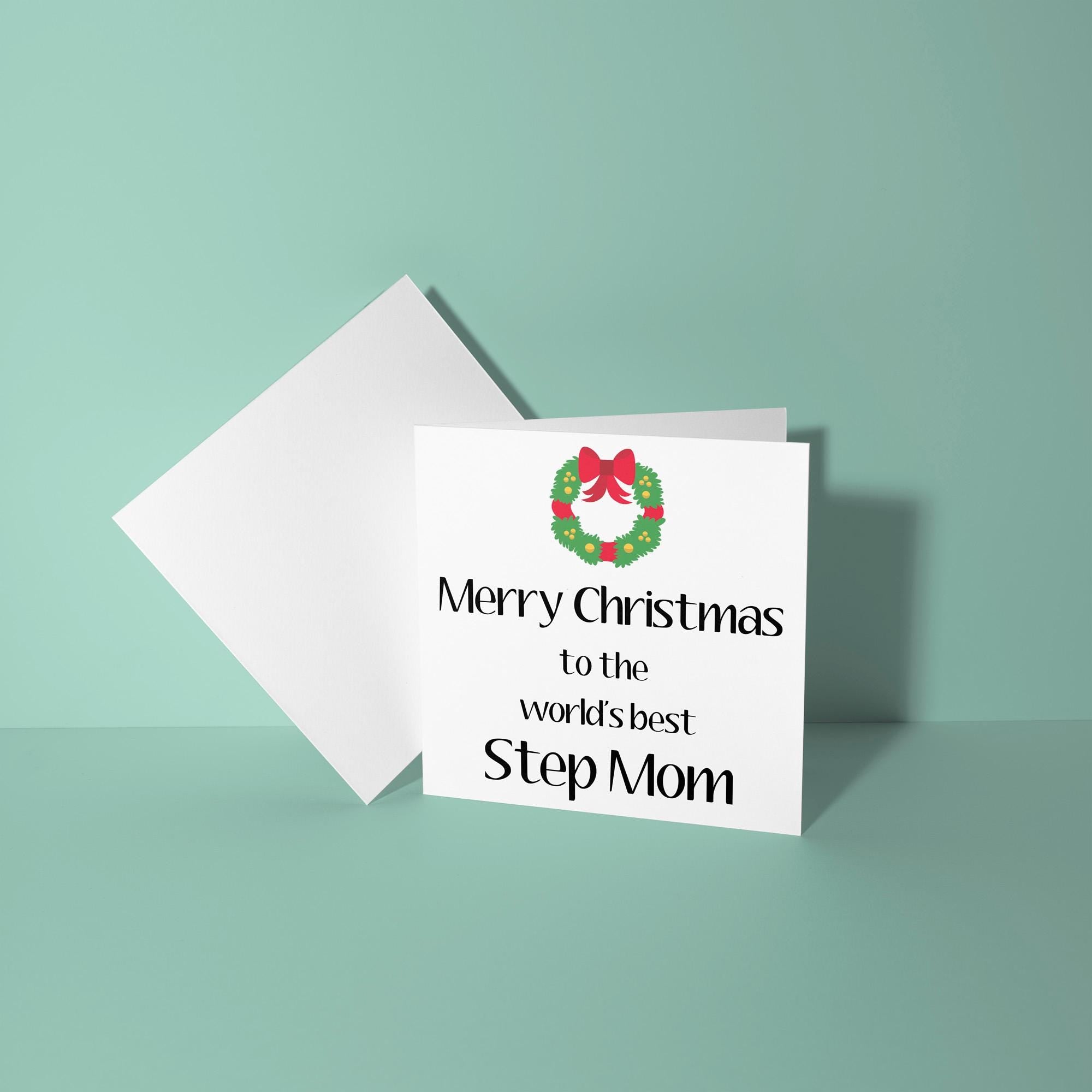 World's Best Step Mom - Christmas Card for Step Mom
