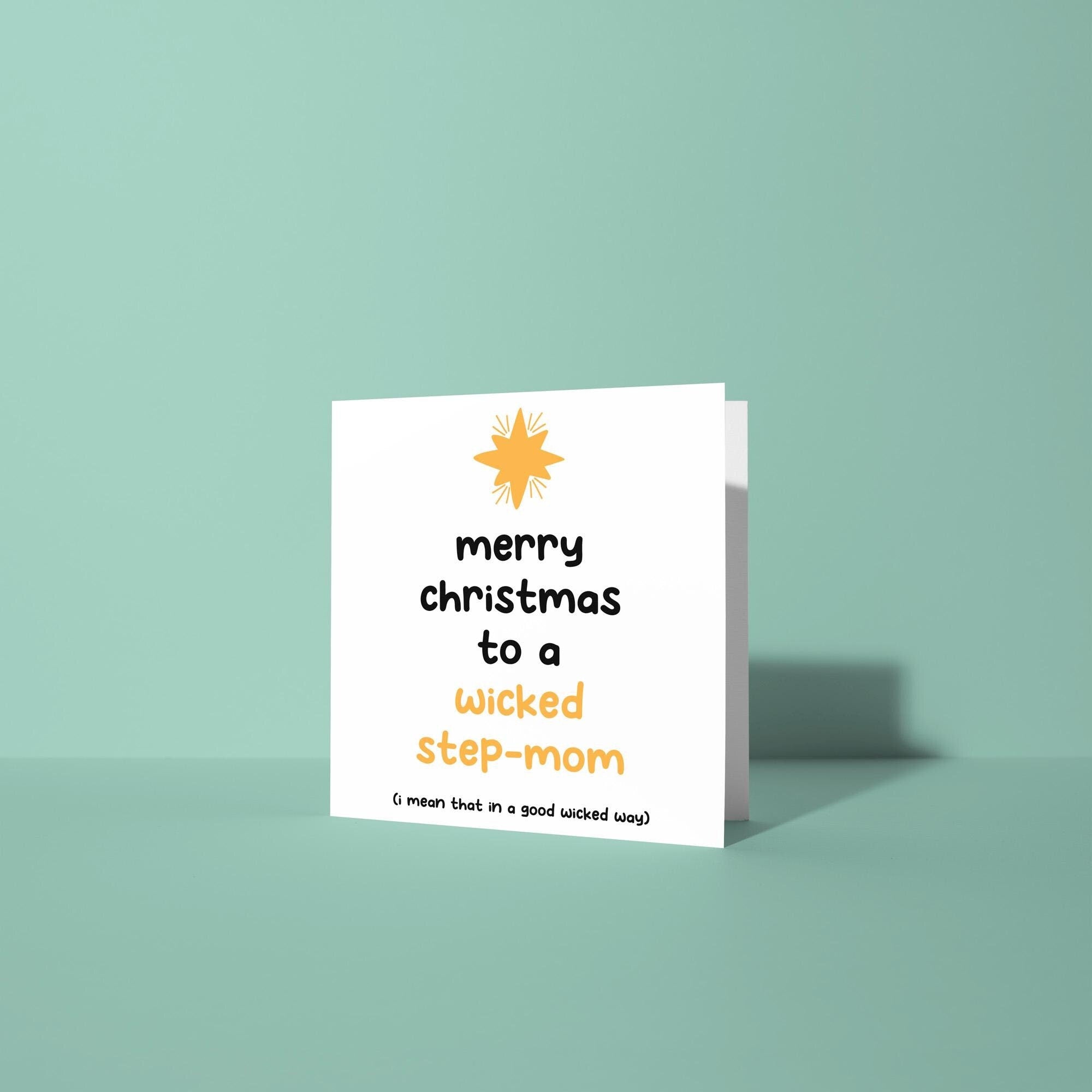 Merry Christmas to a Wicked Step-Mom - Christmas Card for Step Mom