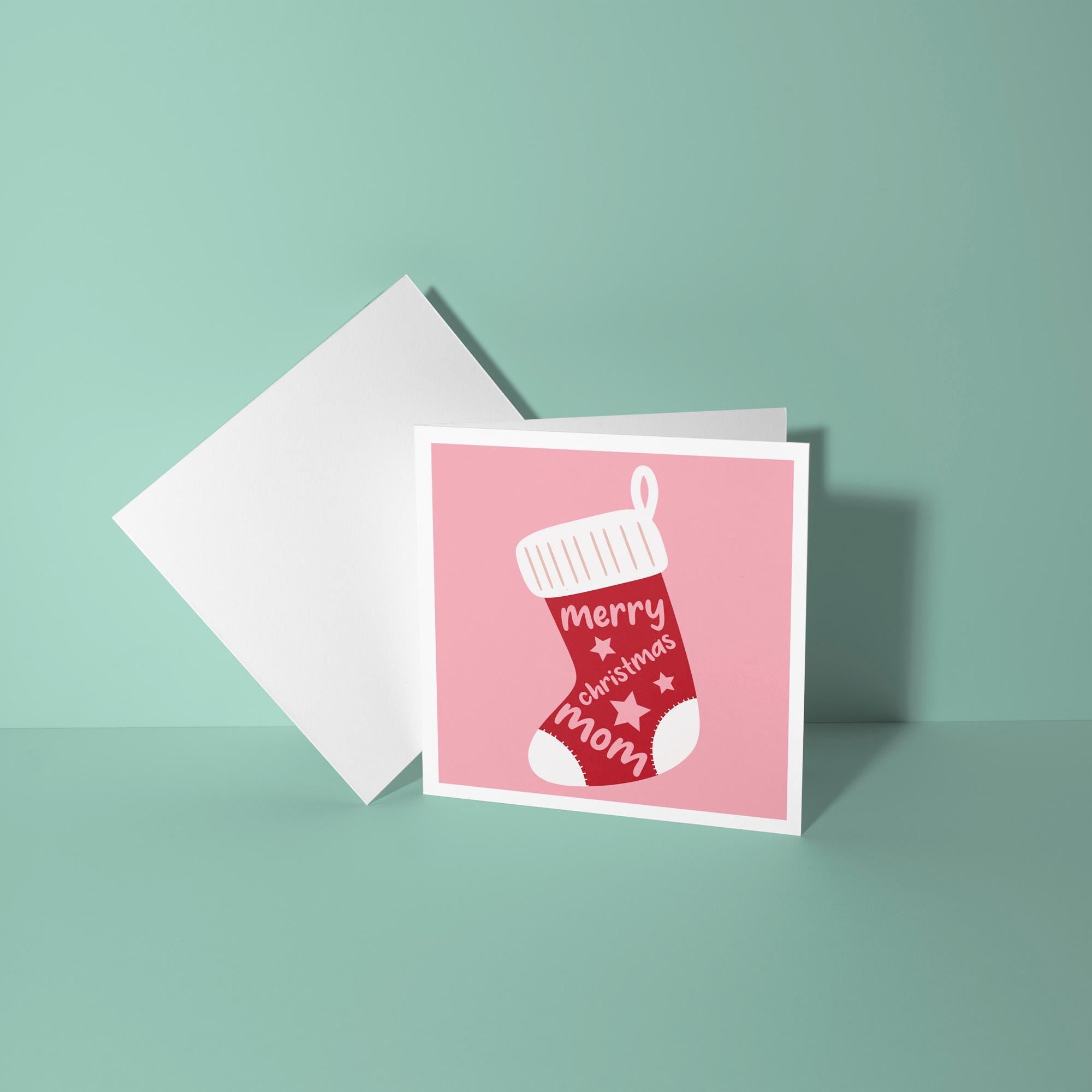 Merry Christmas Mom Stocking - Christmas Card for Mom