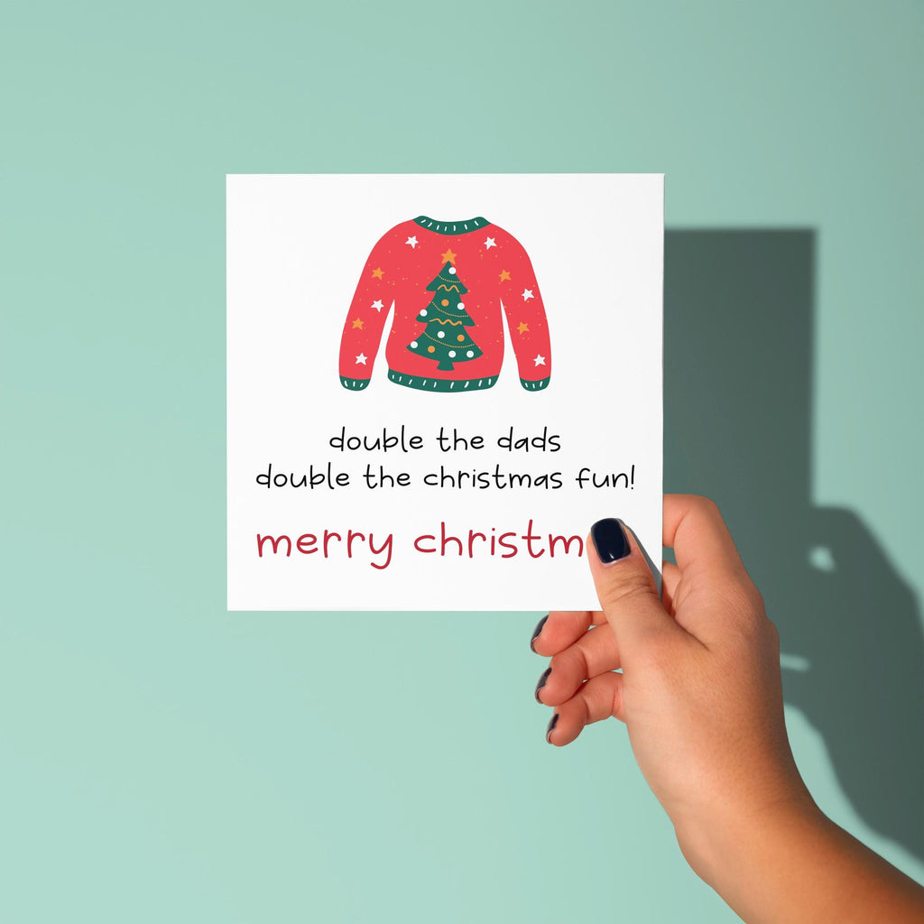 Double the Dads or Mums Double The Fun - Christmas Card for LGBTQ Parents