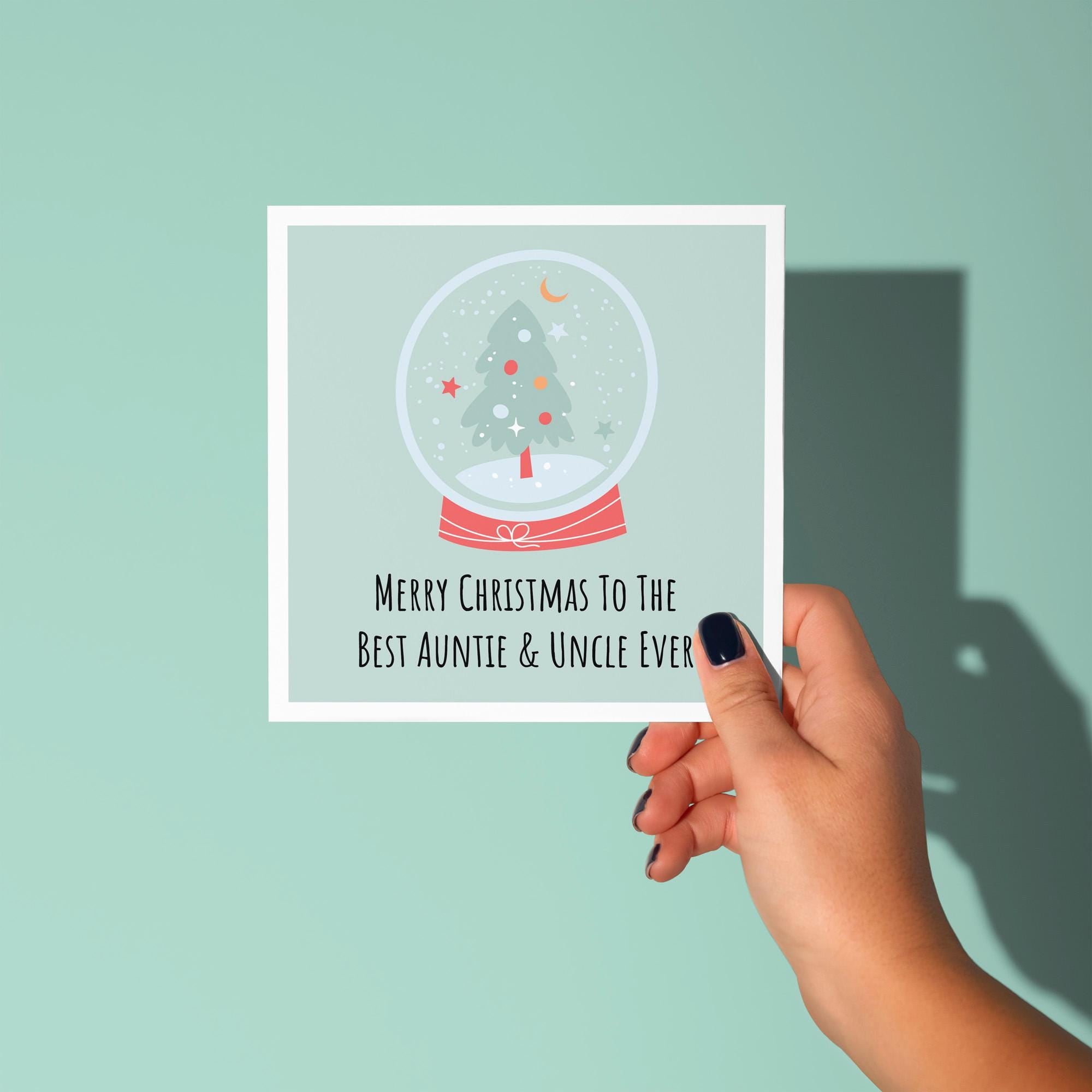Merry Christmas To The Best Auntie and Uncle Ever - Christmas Card for Auntie & Uncle