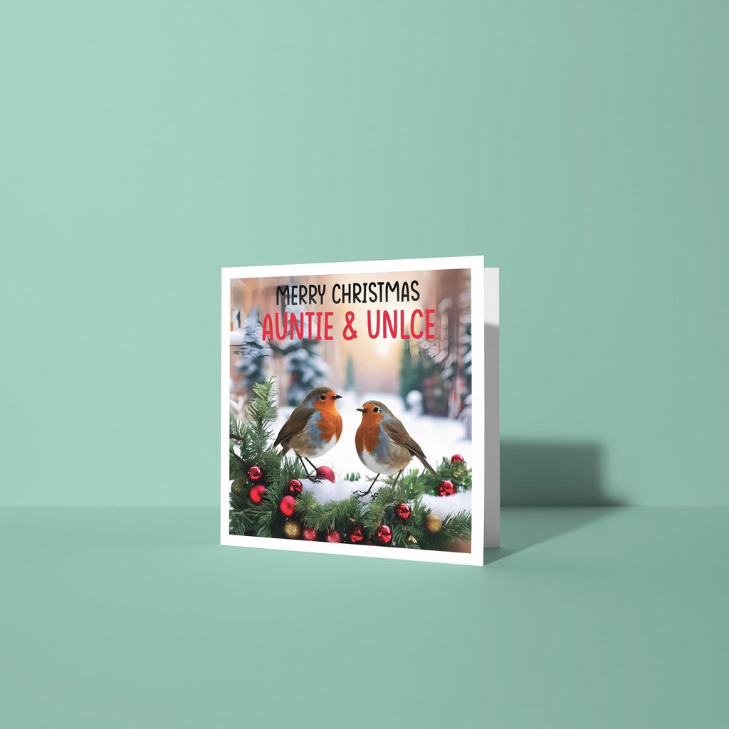Auntie and Uncle Robin Scenes - Christmas Card for Auntie & Uncle