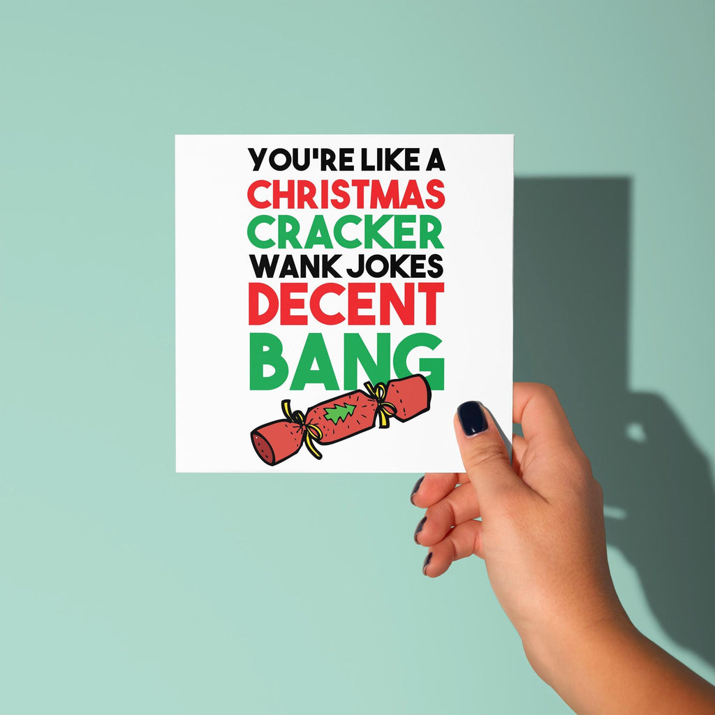 Wank Jokes Decent Bang - Christmas Card for Partner