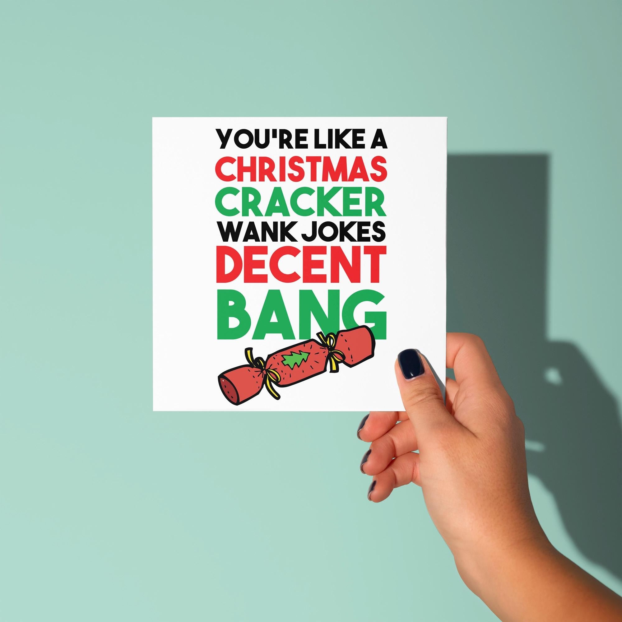 Wank Jokes Decent Bang - Christmas Card for Partner