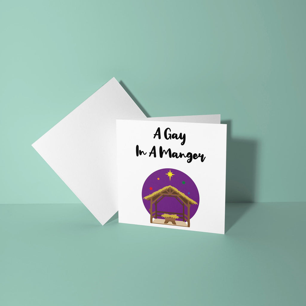 A Gay In A Manger - LGTBQ Christmas Card