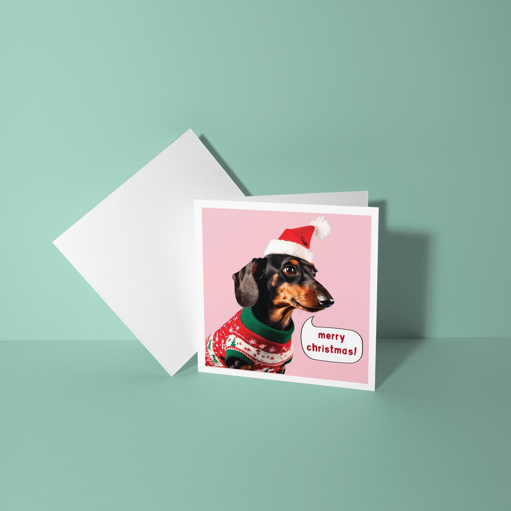 Sausage Dog Merry Christmas - Christmas Card
