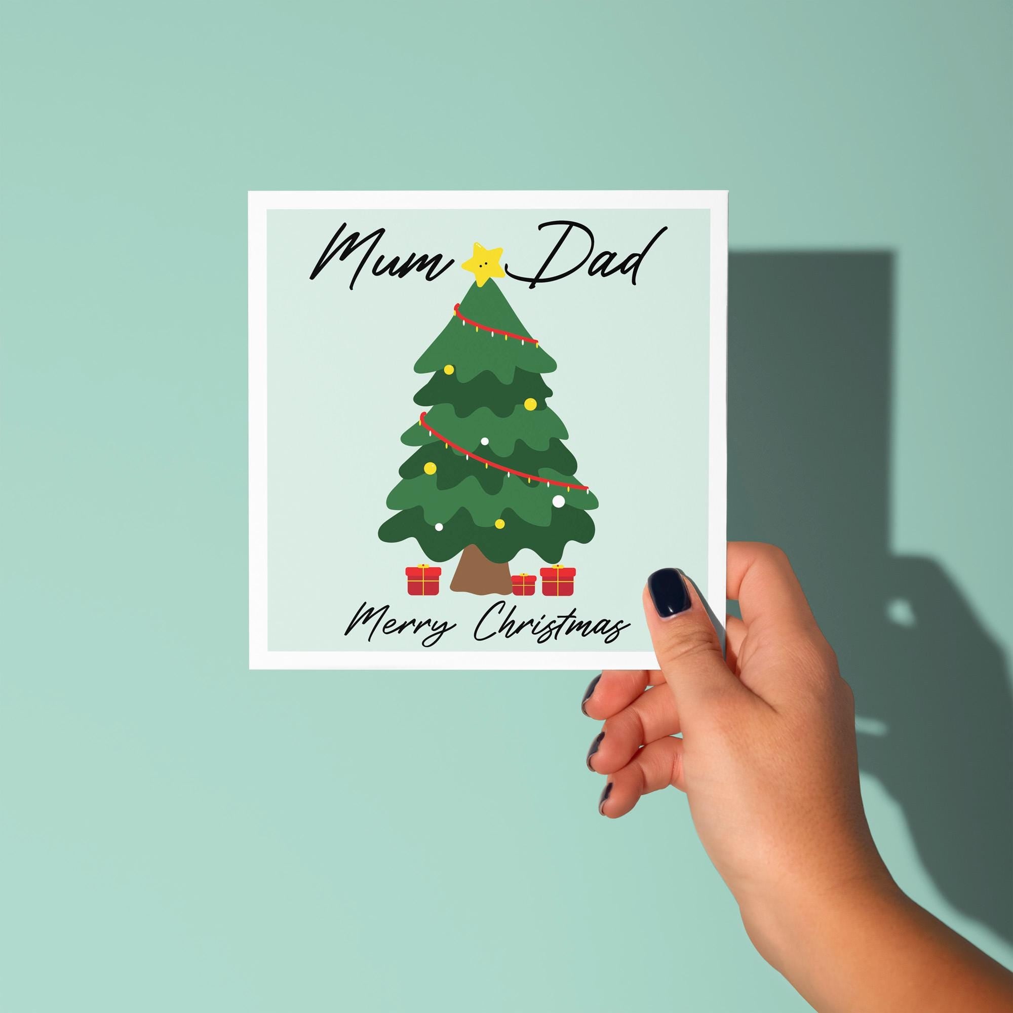 Mom and Dad Christmas Tree - Christmas Card for Parents