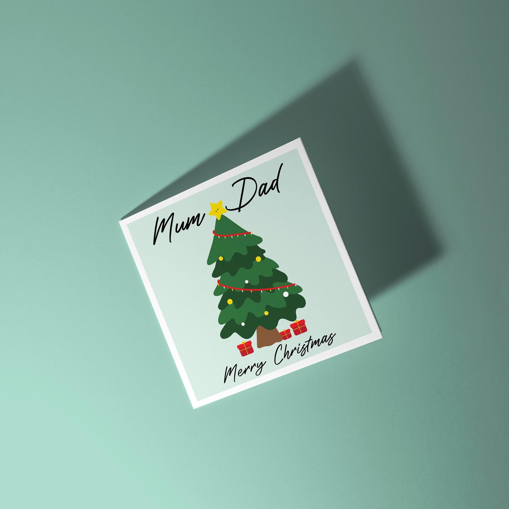 Mom and Dad Christmas Tree - Christmas Card for Parents