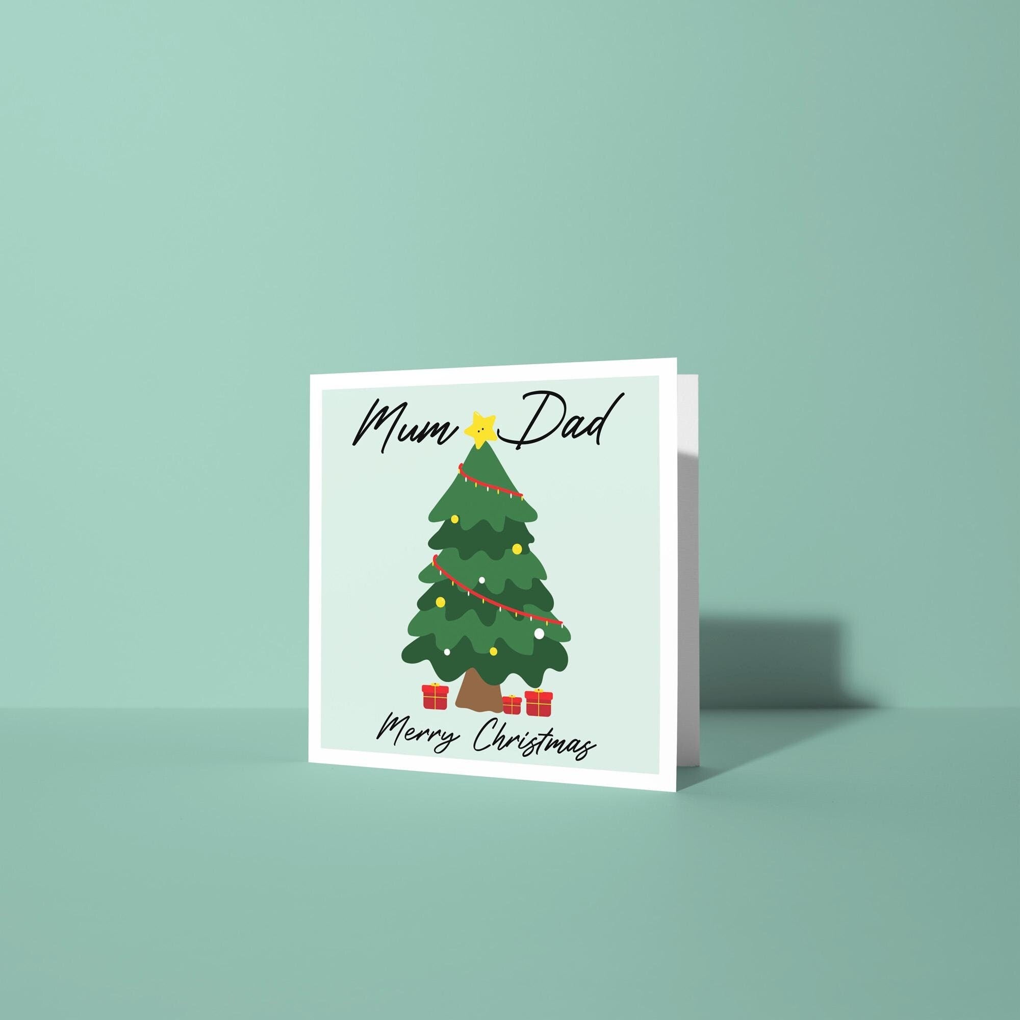 Mom and Dad Christmas Tree - Christmas Card for Parents
