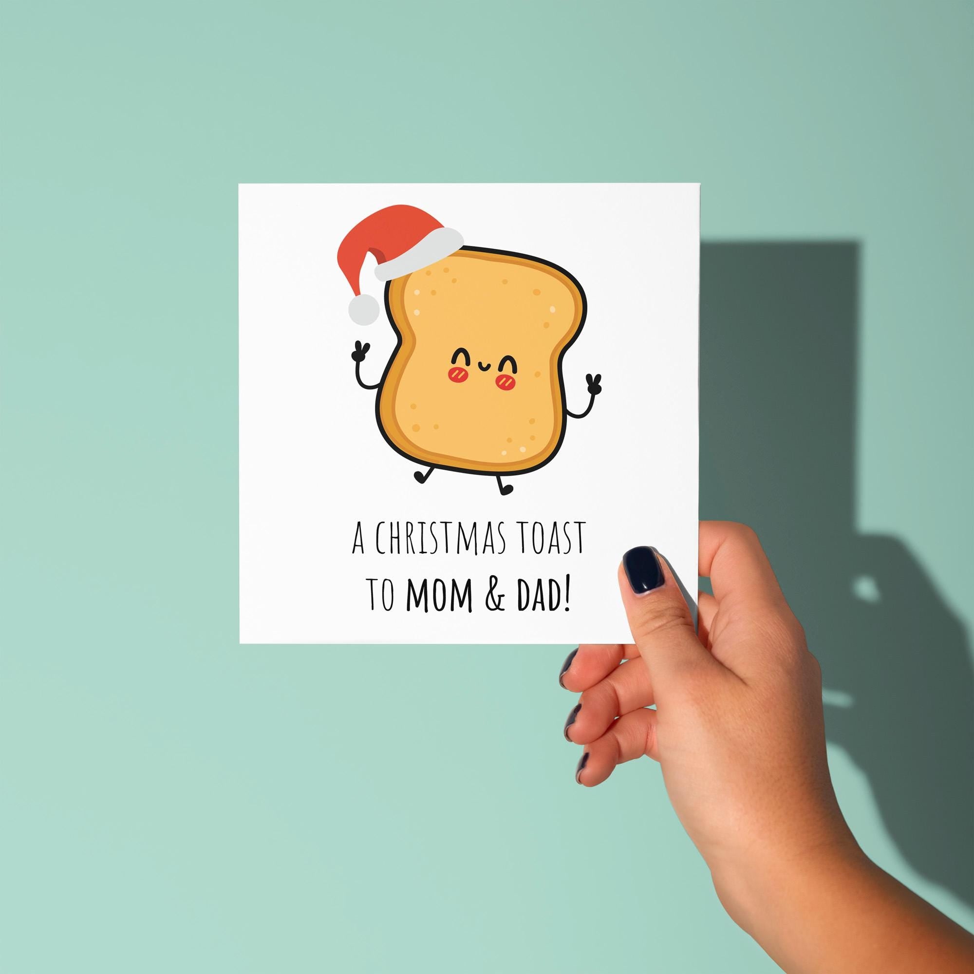 Mom and Dad Christmas Toast - Christmas Card for Parents