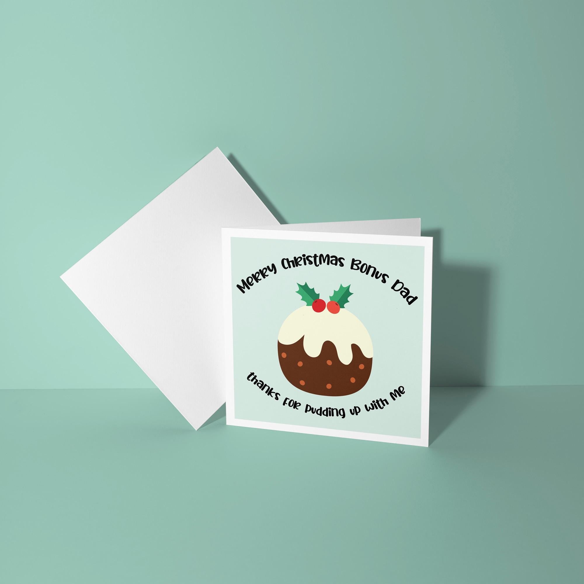 Merry Christmas Bonus Dad - Christmas Card for Step Dad