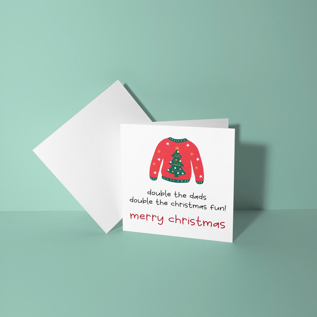 Double the Dads or Mums Double The Fun - Christmas Card for LGBTQ Parents