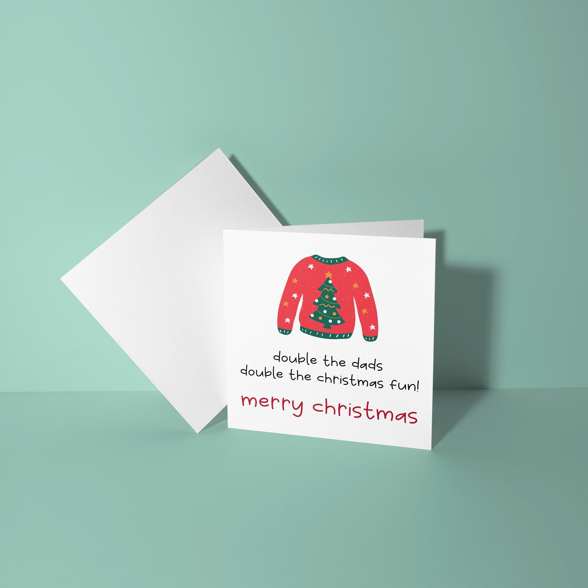 Double the Dads or Mums Double The Fun - Christmas Card for LGBTQ Parents