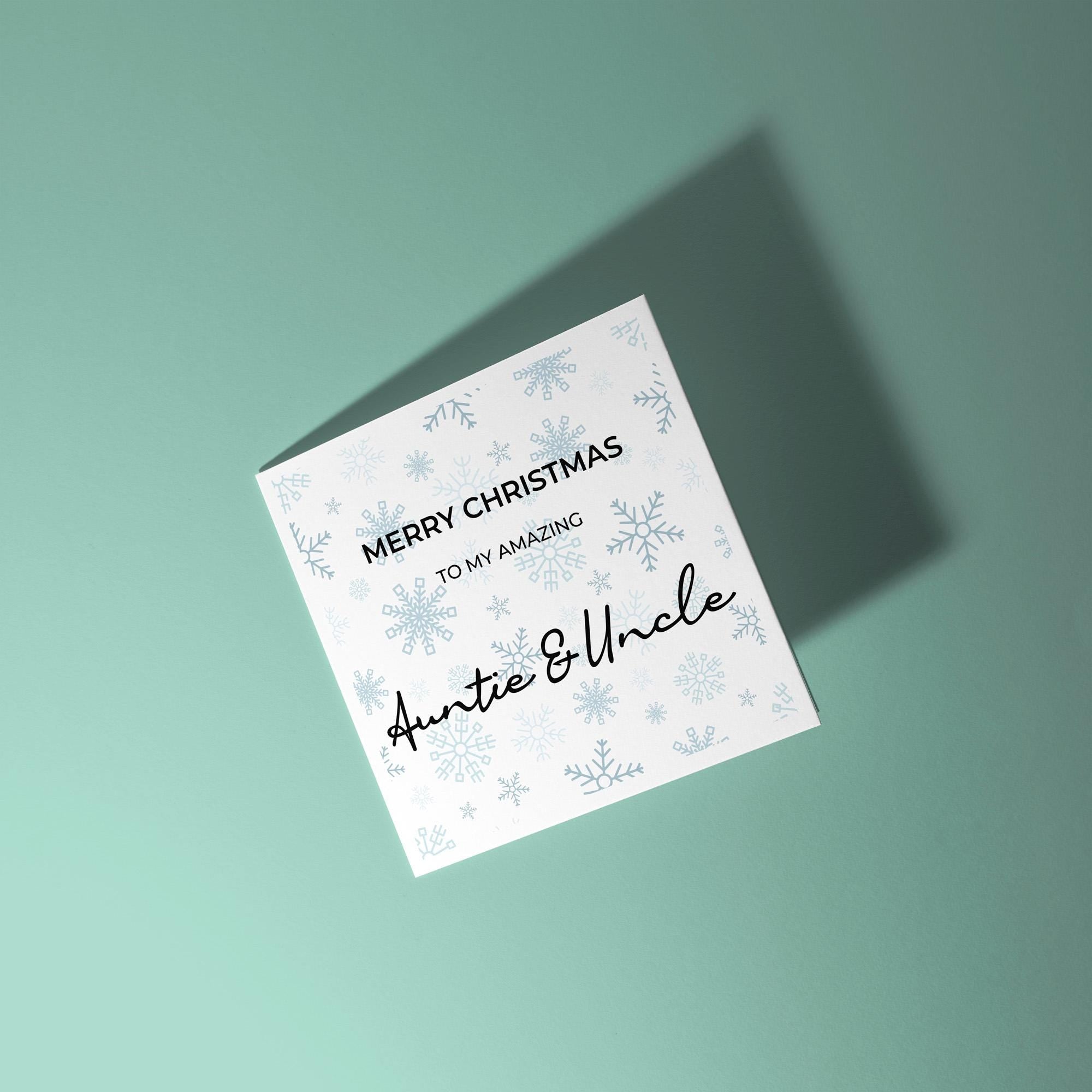 Merry Christmas To My Amazing Auntie and Uncle - Christmas Card for Auntie & Uncle