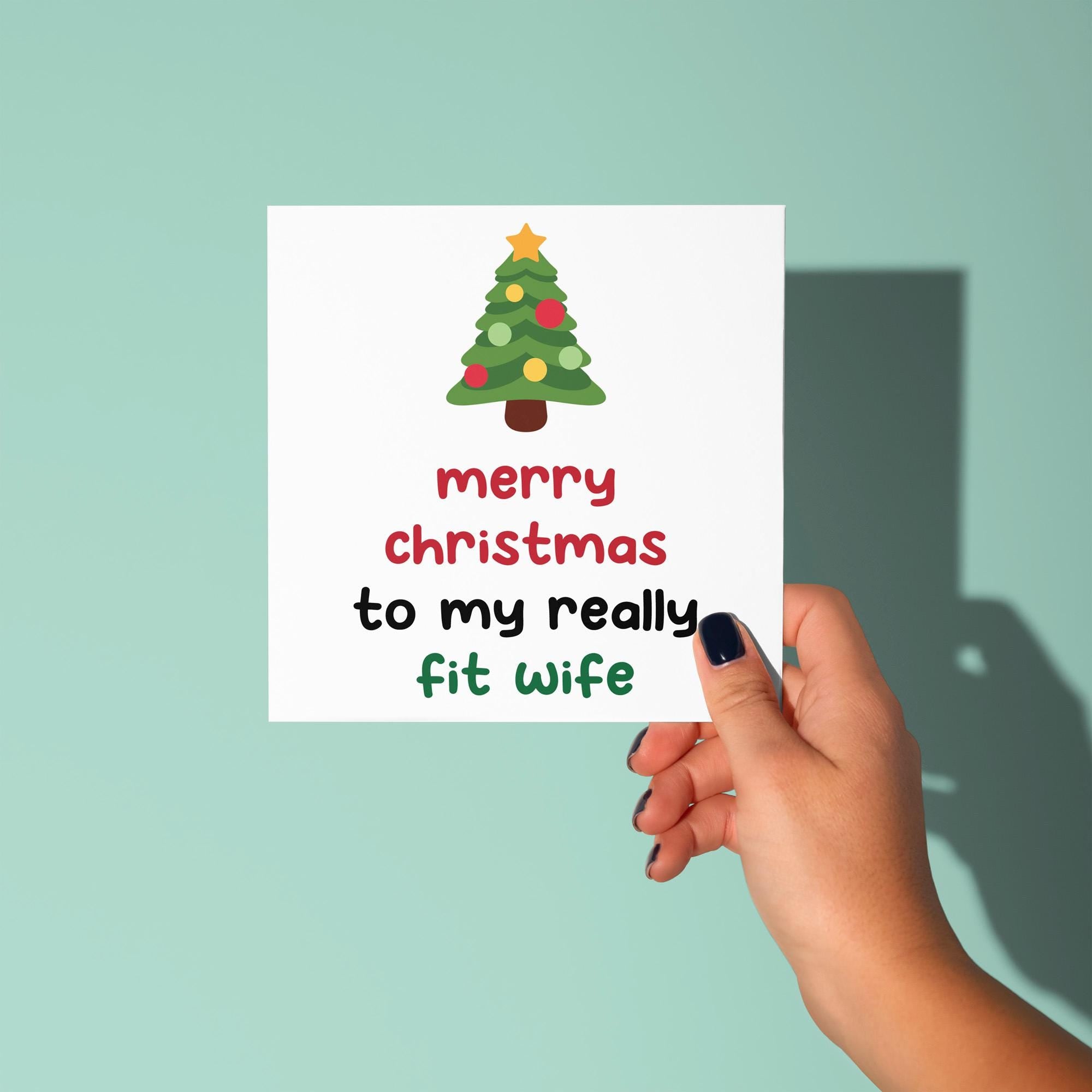 Merry Christmas to my Really Fit Wife - Christmas Card for Wife