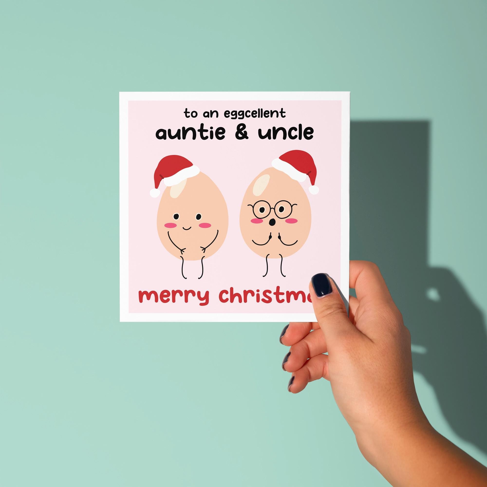 Auntie and Uncle Egg Cellent Christmas - Christmas Card for Auntie & Uncle
