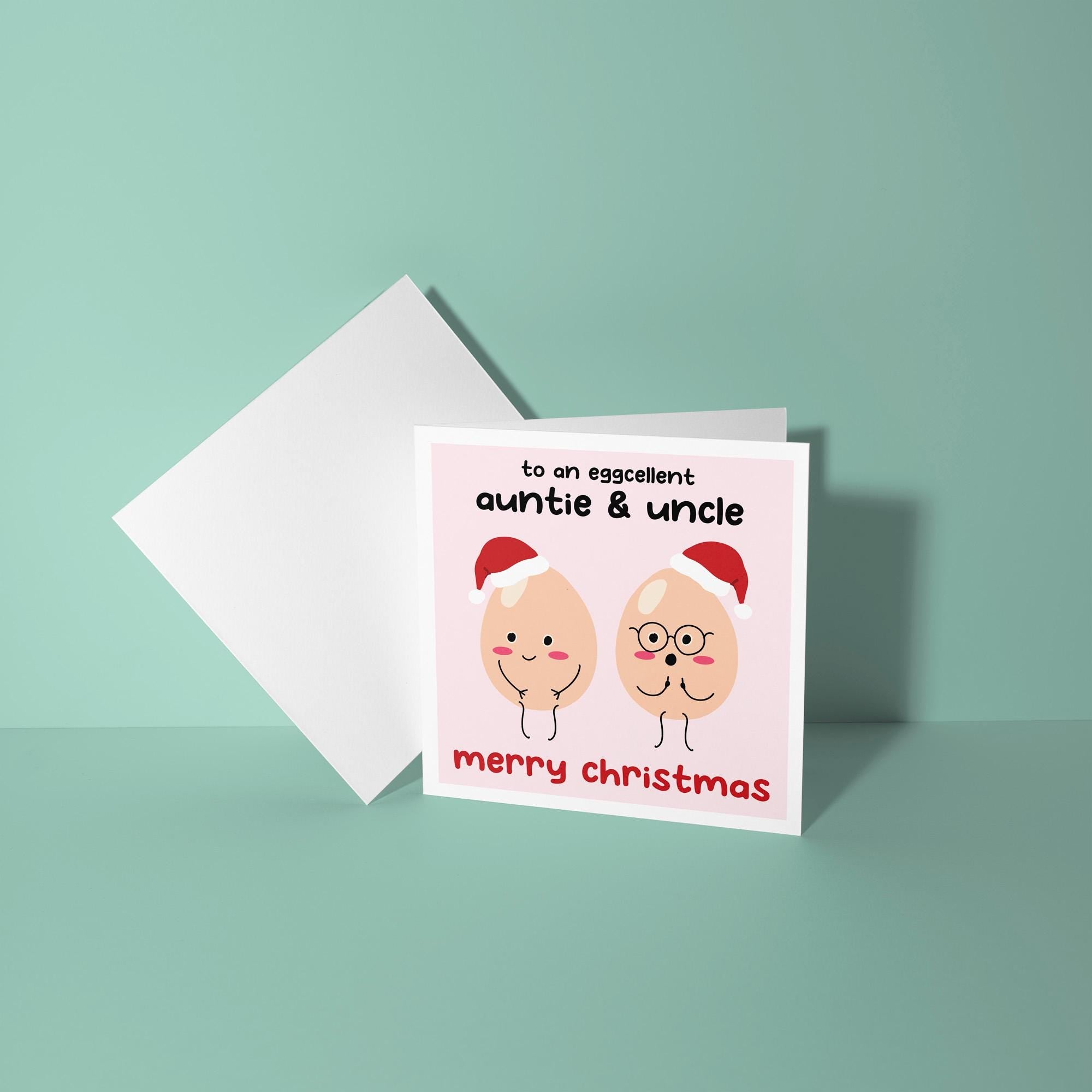 Auntie and Uncle Egg Cellent Christmas - Christmas Card for Auntie & Uncle