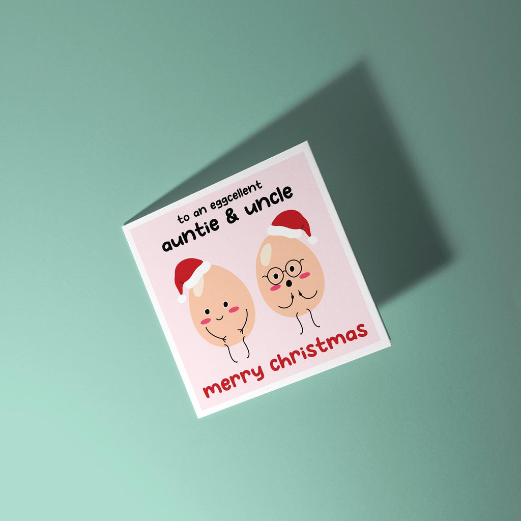 Auntie and Uncle Egg Cellent Christmas - Christmas Card for Auntie & Uncle