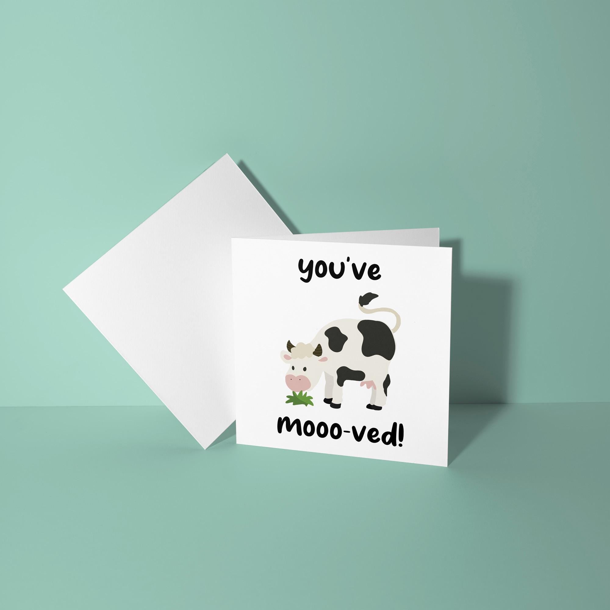 You've Mooo-ved - New Home Card