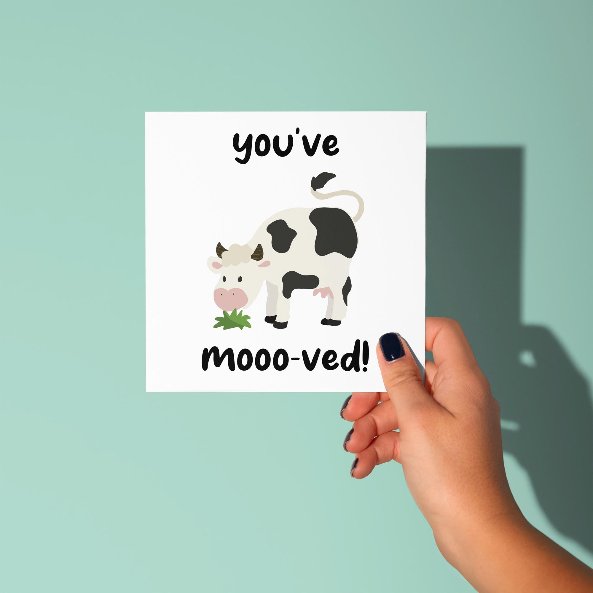 You've Mooo-ved - New Home Card