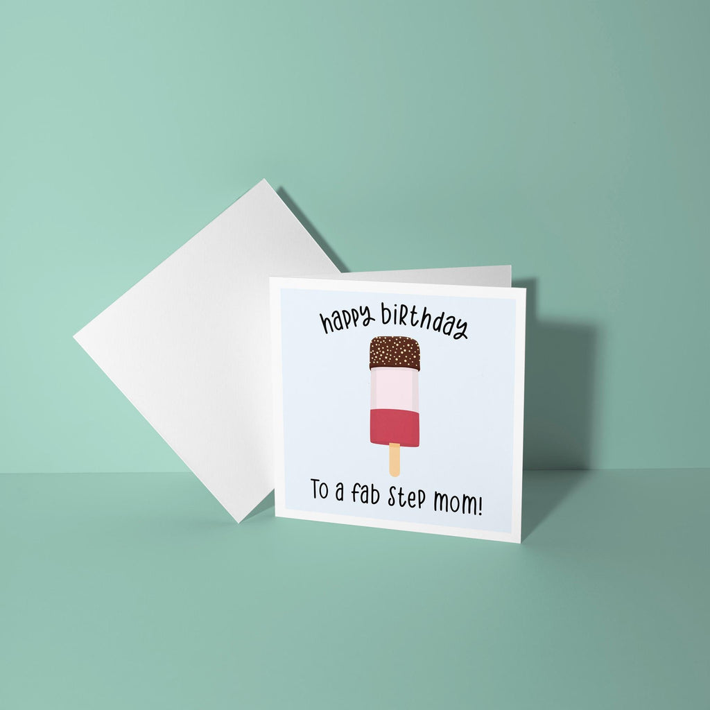 Happy Birthday To A Fab Step Mum - Birthday Card