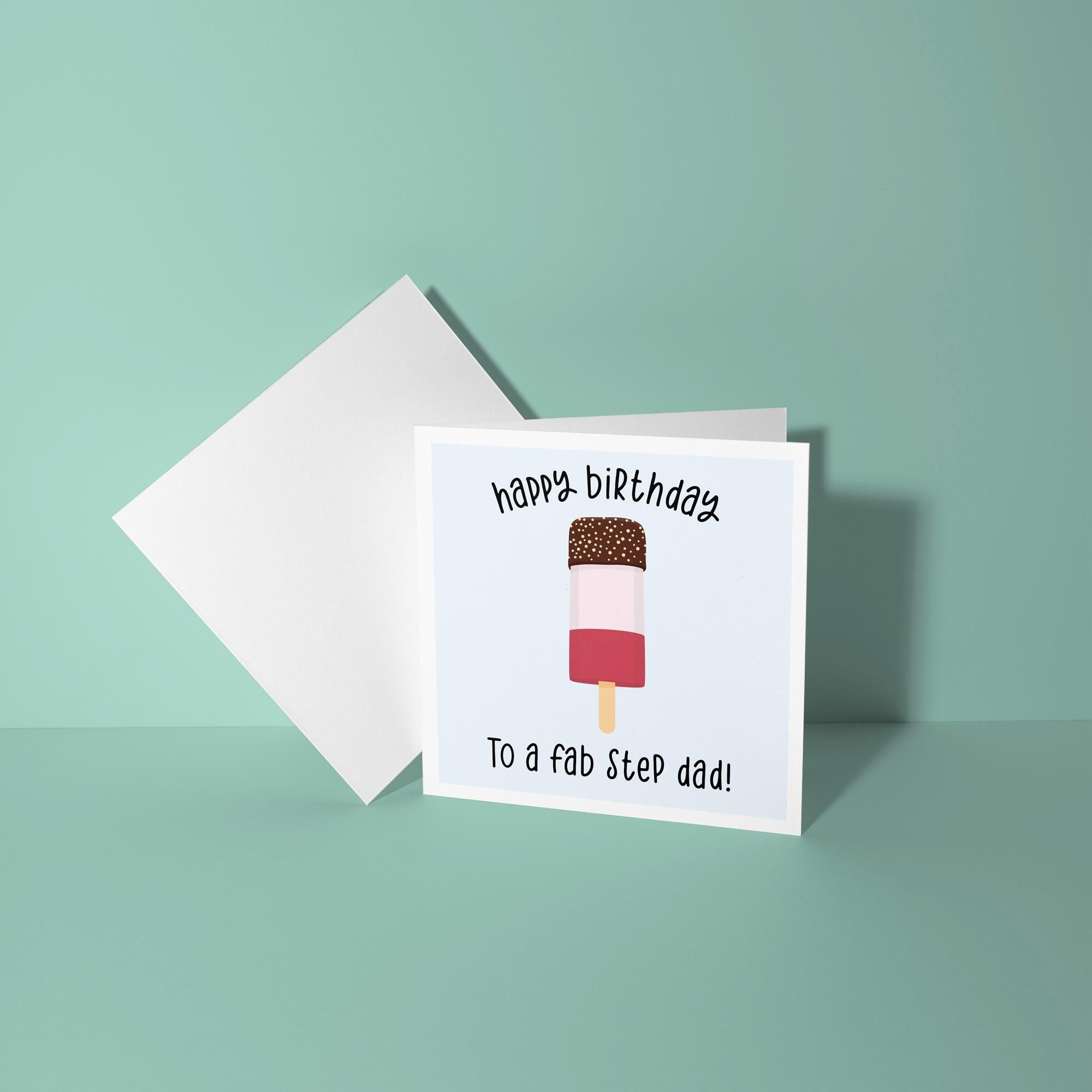Happy Birthday To A Fab Stepdad - Birthday Card