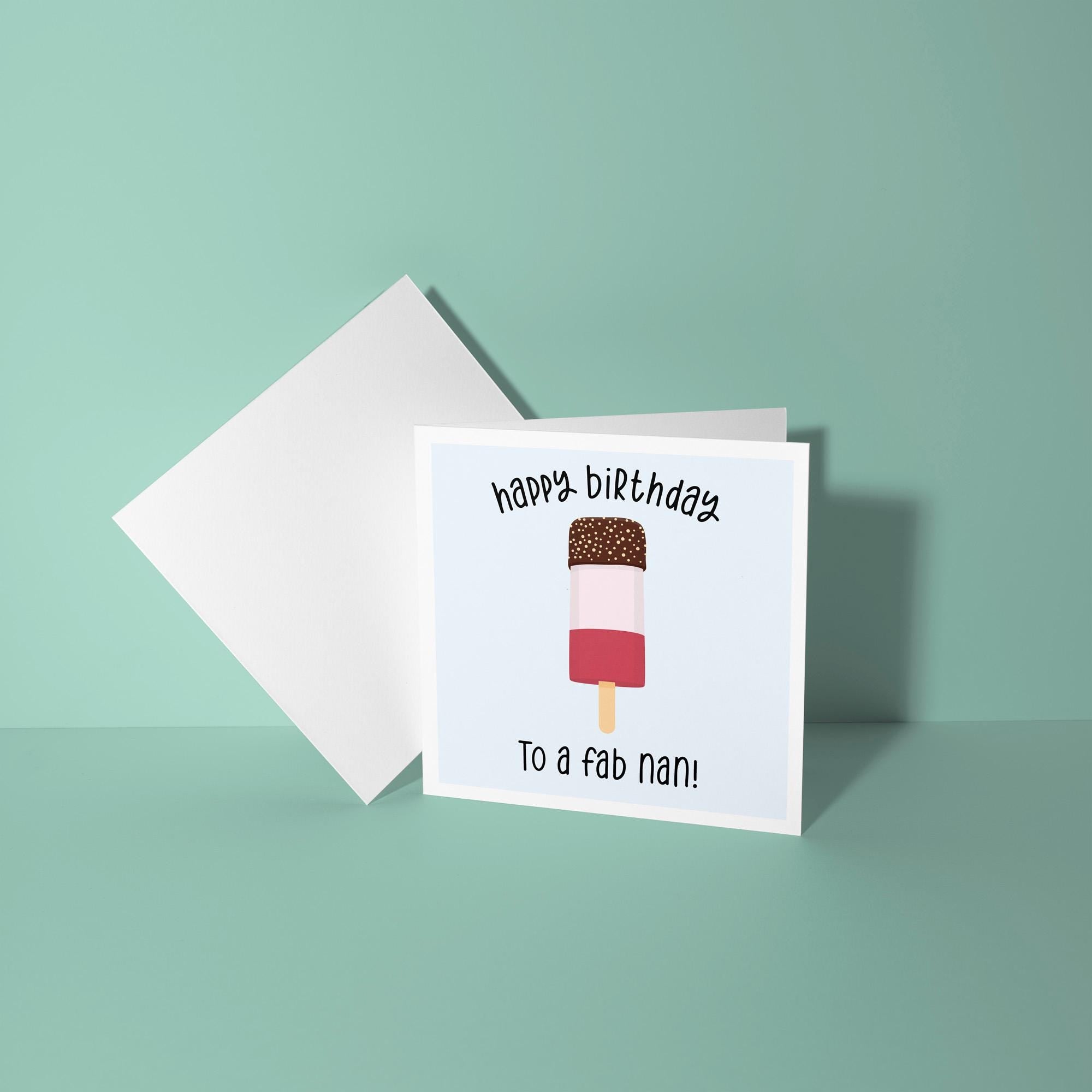 Happy Birthday To A Fab Nan - Birthday Card