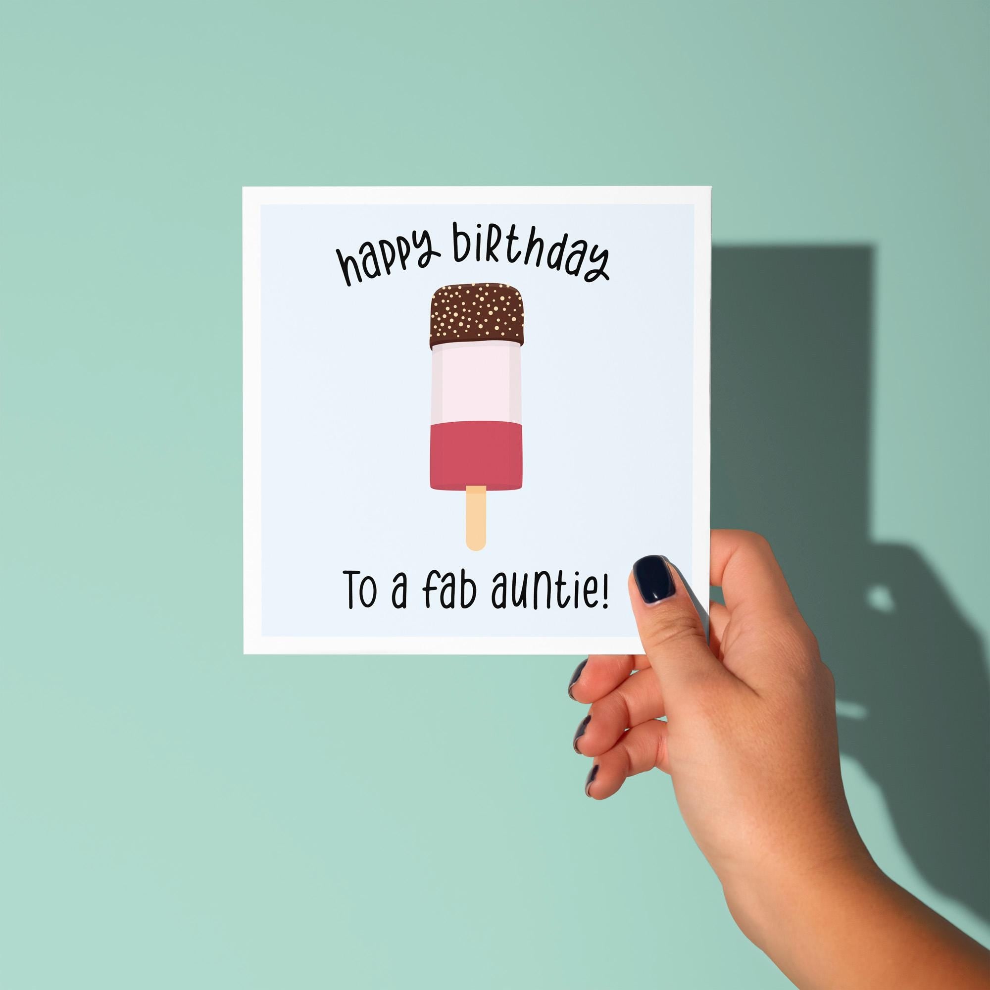 Happy Birthday To A Fab Auntie - Birthday Card