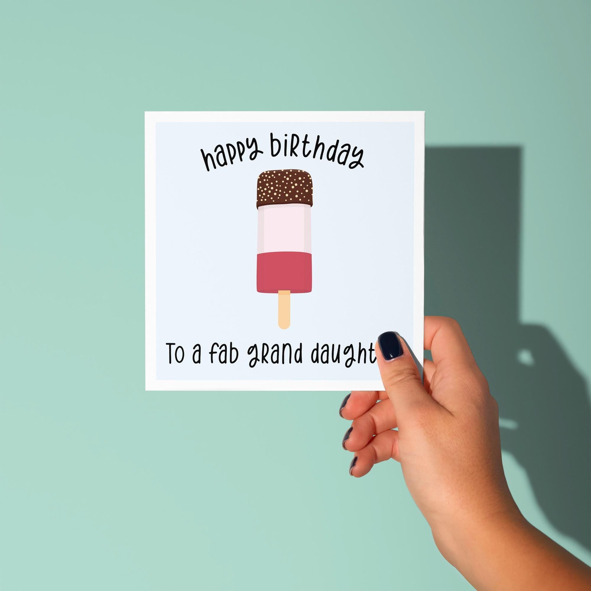 Happy Birthday To A Fab Granddaughter - Birthday Card